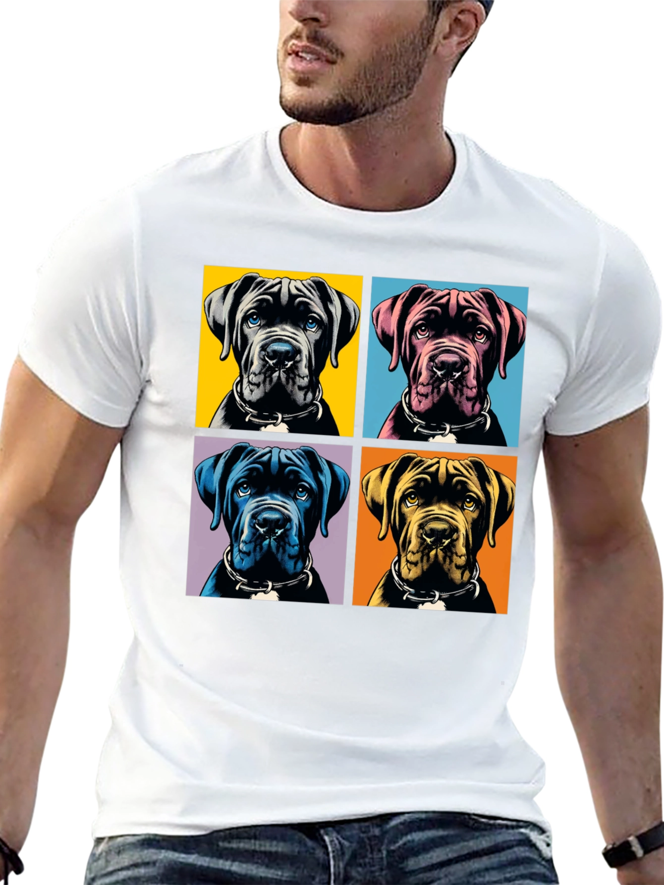 Black Pop Art Dog Graphic T-Shirt - Stylish Pet Lover Apparel view 13
