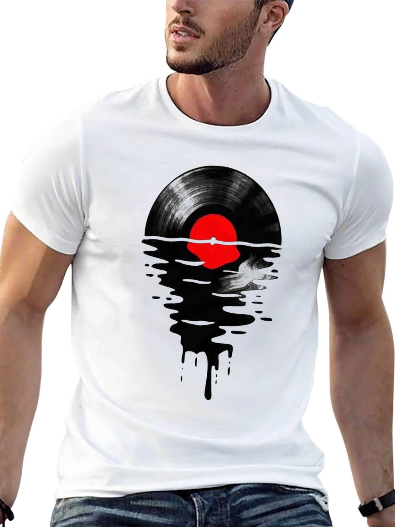 Black Vinyl Record Sunset T-Shirt - Cool Music Lover Tee view 13