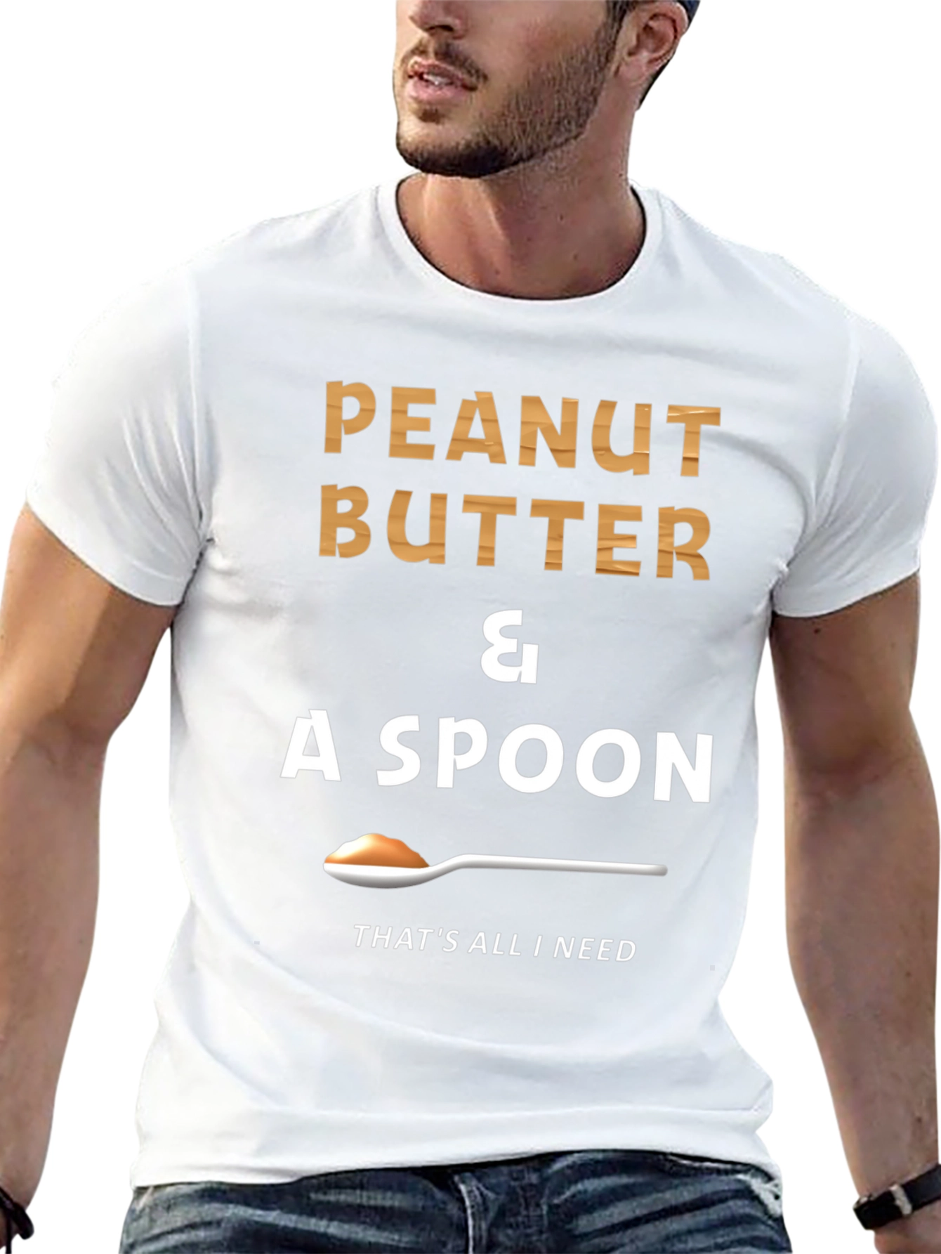 Black Peanut Butter & A Spoon T-Shirt - Funny Foodie Tee view 13