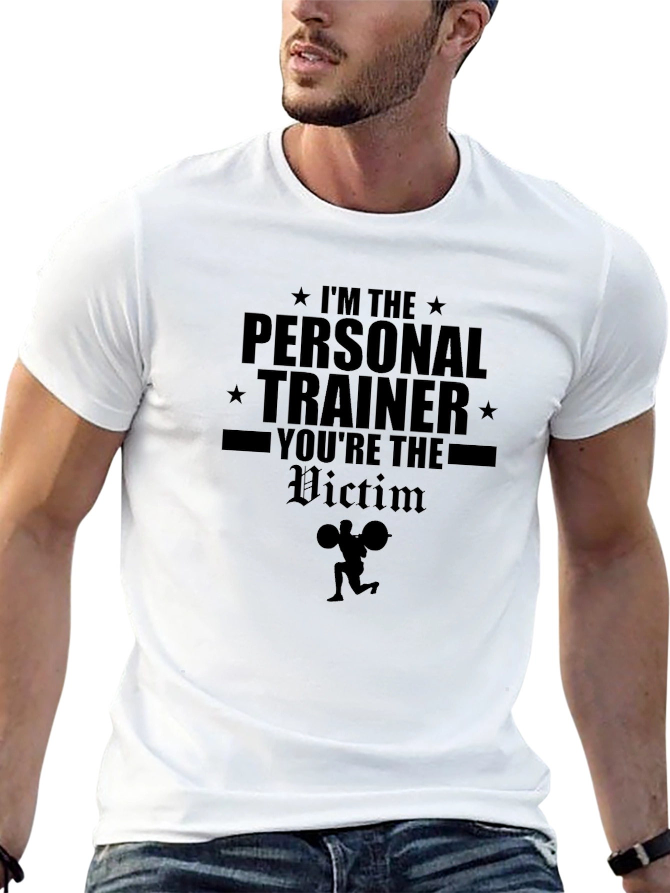 Black I'm The Personal Trainer T-Shirt, Funny Gym Shirt view 13