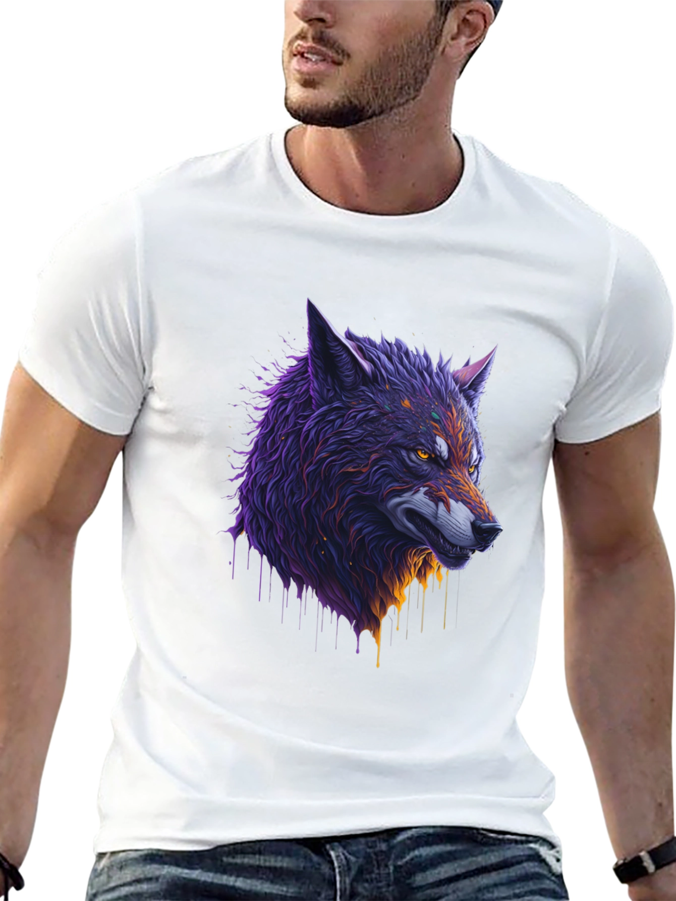 Wolf Graphic Black T-Shirt - 13