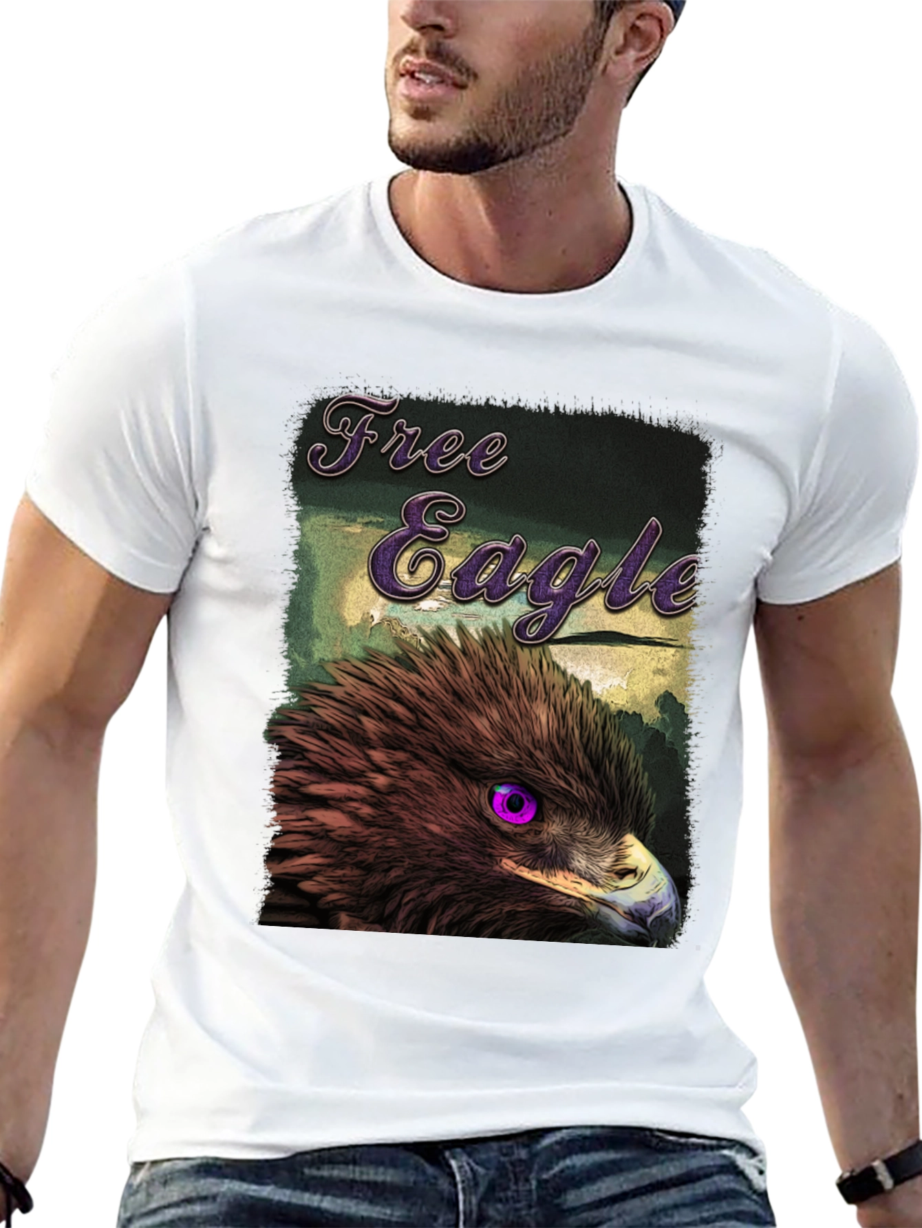 Black Free Eagle Graphic T-Shirt - Bold Bird Design view 13