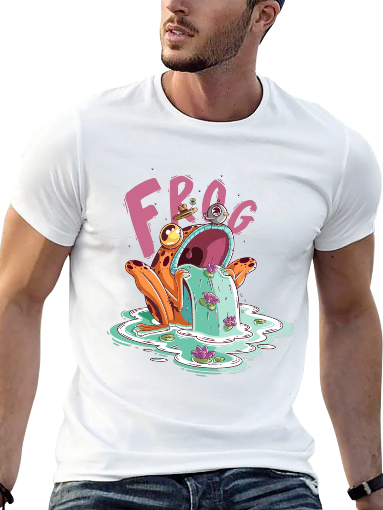 Black Frog Water Fountain T-Shirt view 13