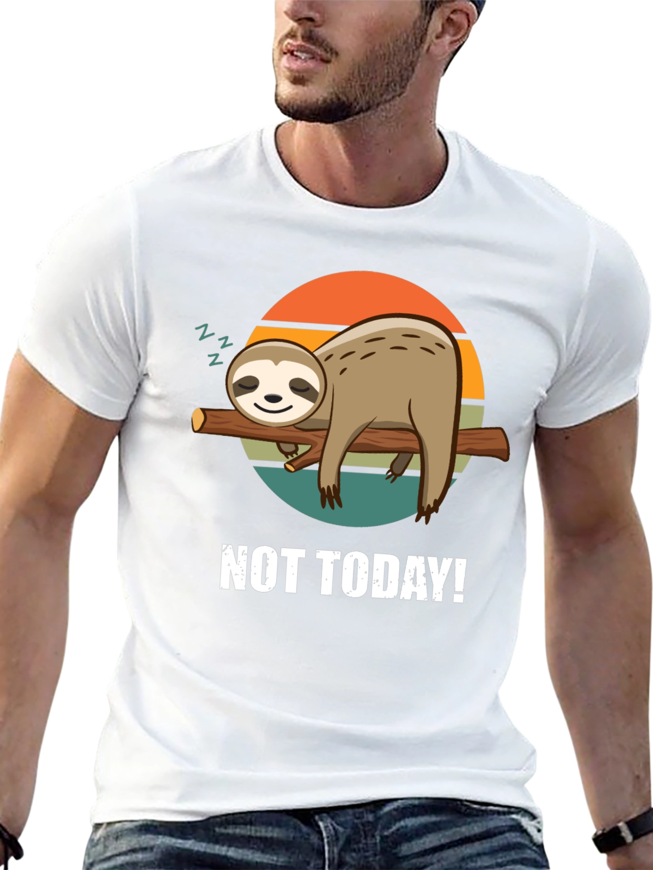 Black Not Today Sloth Graphic Tee - Relaxed Comfort view 13