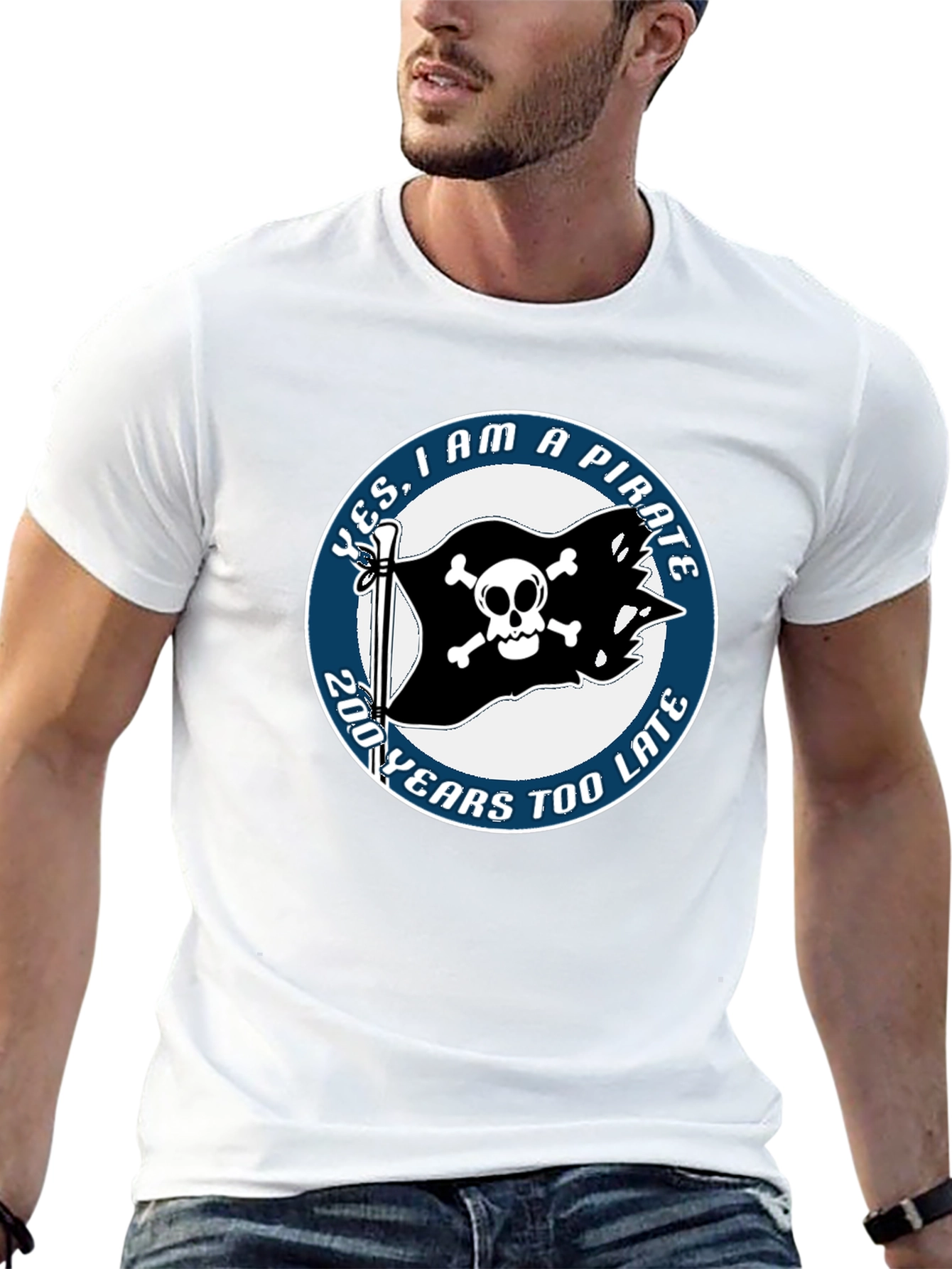 Black Pirate T-Shirt - Funny Skull and Crossbones Tee view 13