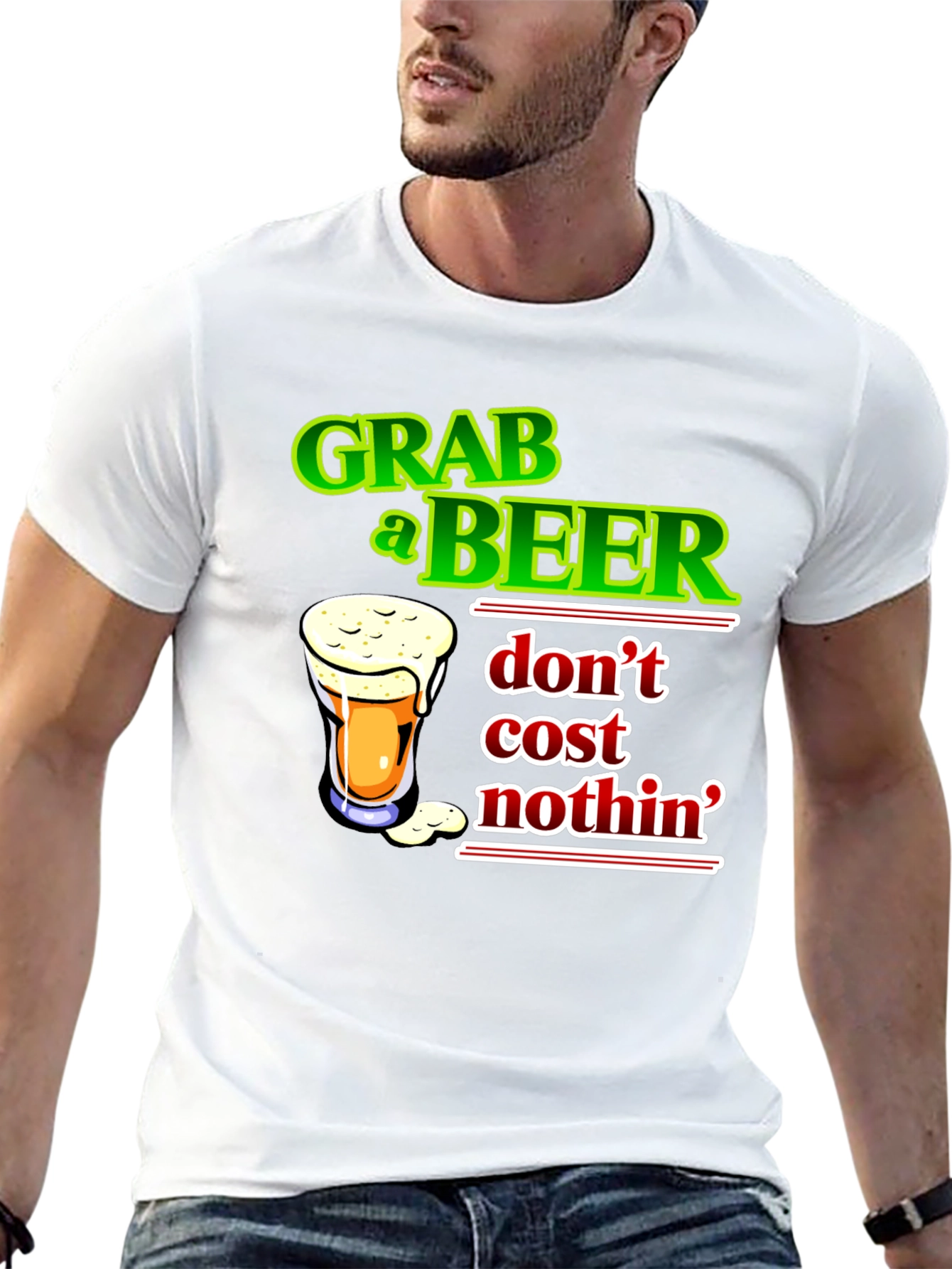 Grab a Beer Graphic Tee - Men's Black T-Shirt - 13
