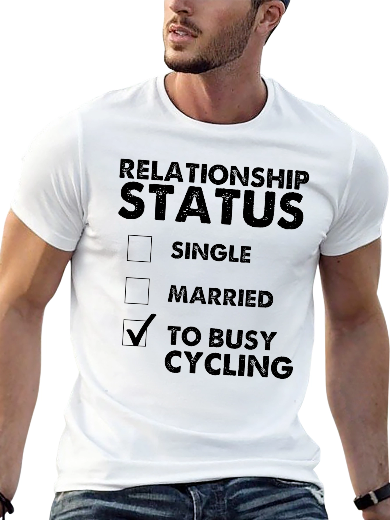 Black Funny Cycling Relationship Status T-Shirt view 13