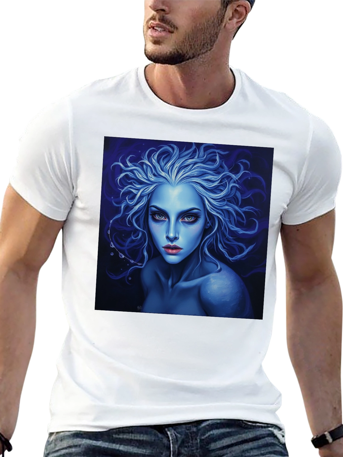 Black Blue Enchantress Graphic Tee - Dark Fantasy Style view 13
