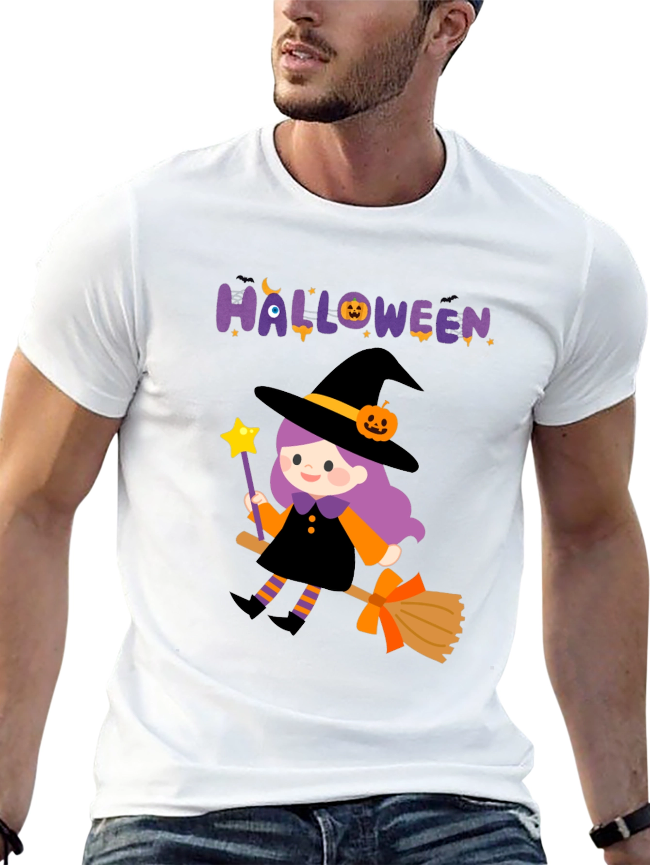 Black Halloween Witch T-Shirt - Spooky Season Apparel view 13