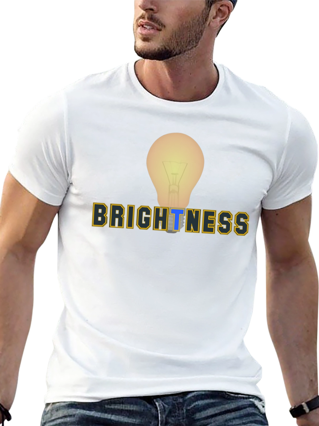 Black Brightness Lightbulb Graphic Tee - Mens Black T-Shirt view 13