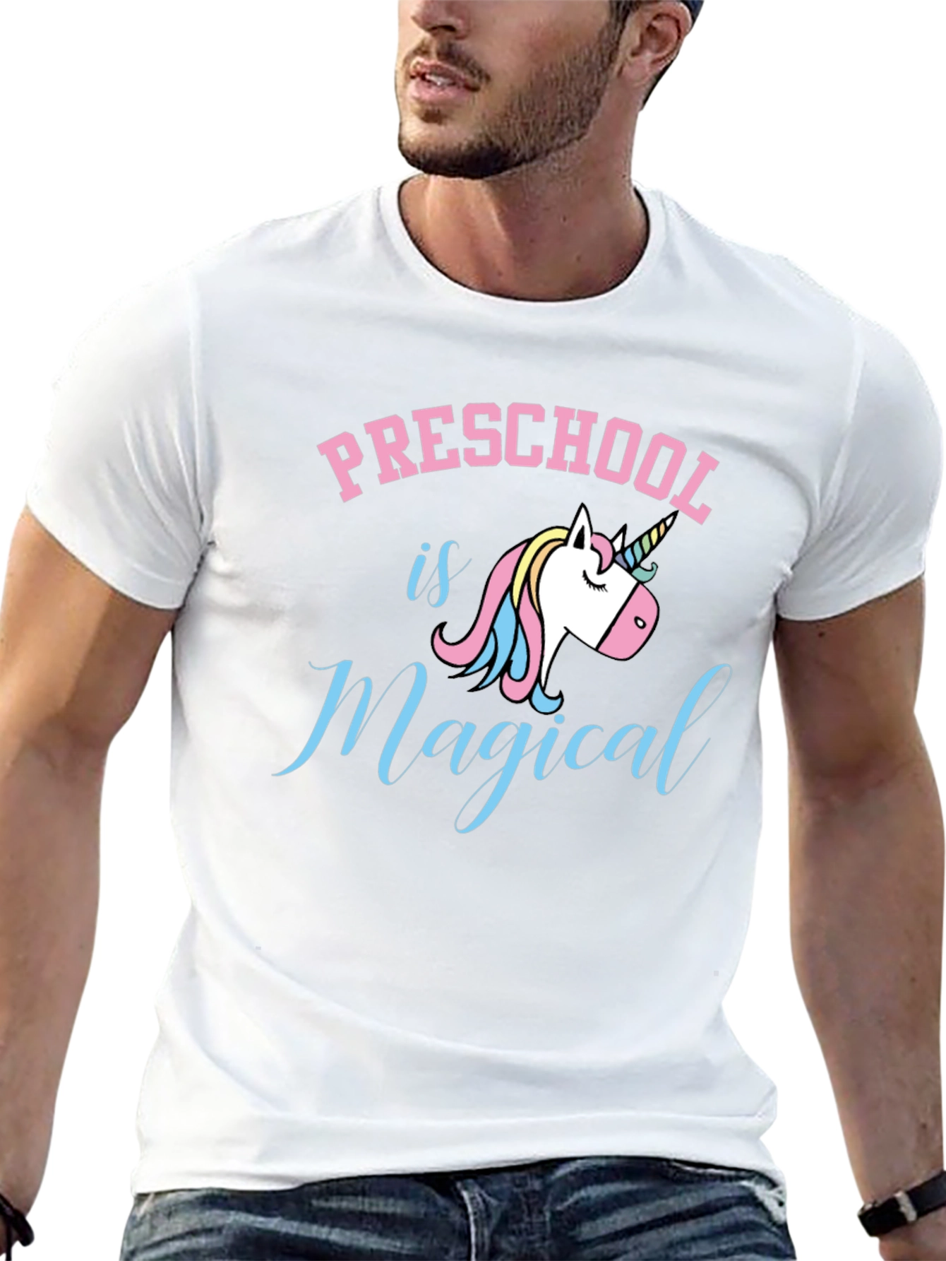 Black Preschool is Magical Unicorn Graphic Tee - Black view 13