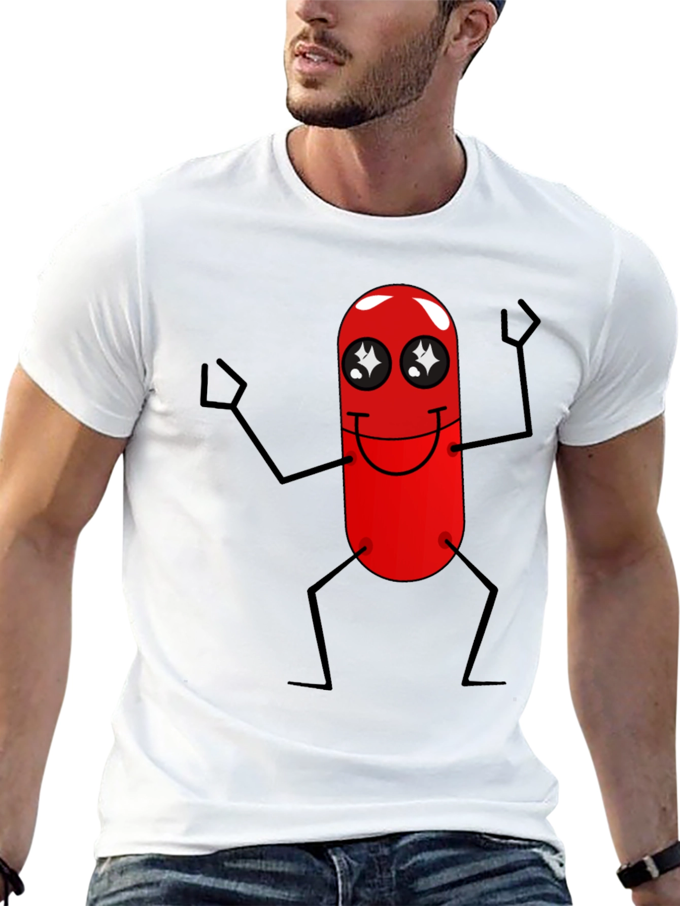 Black Funny Red Pill Character Black T-Shirt view 13