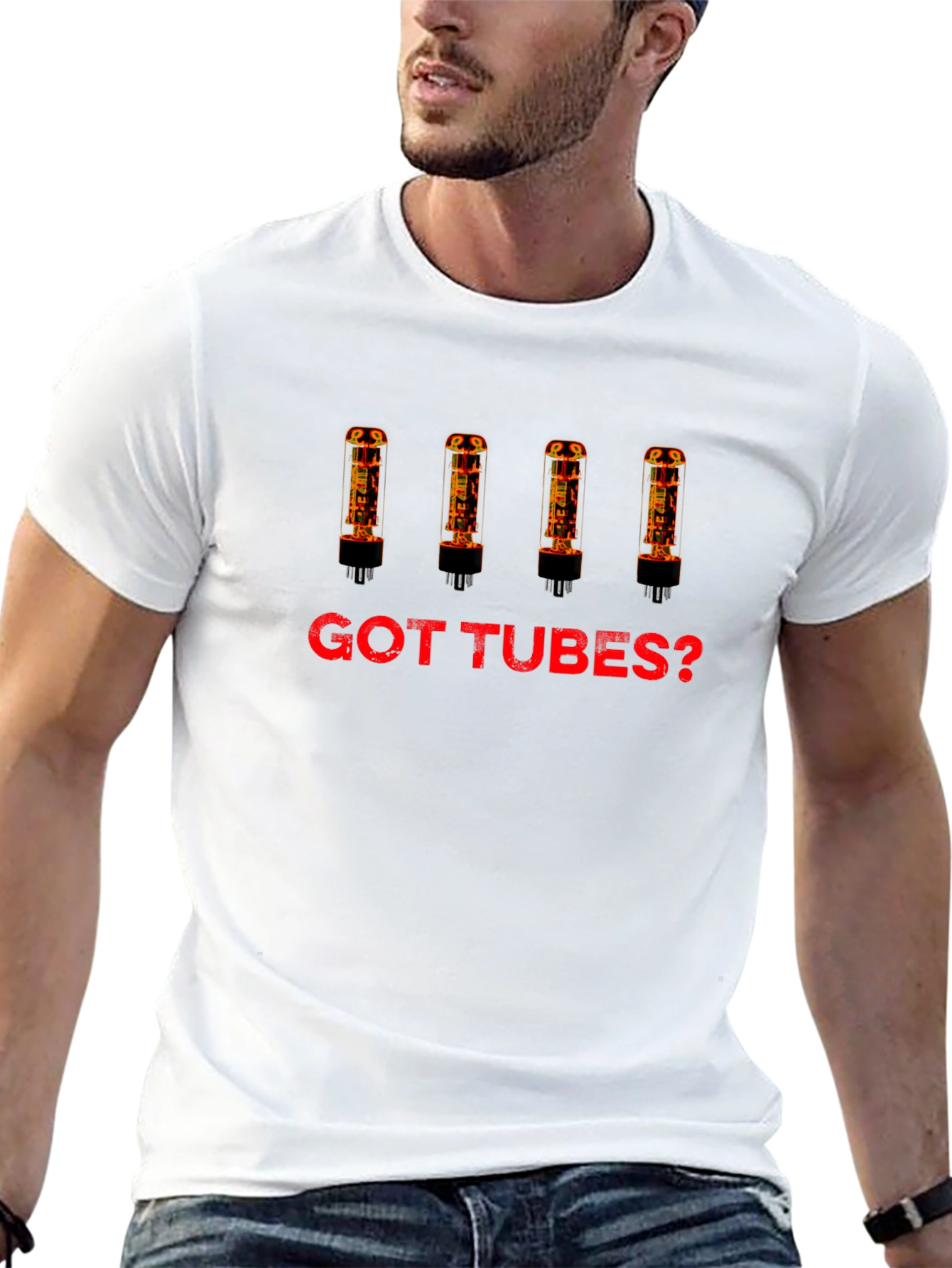 Black Got Tubes? Vacuum Tube Graphic T-Shirt view 13