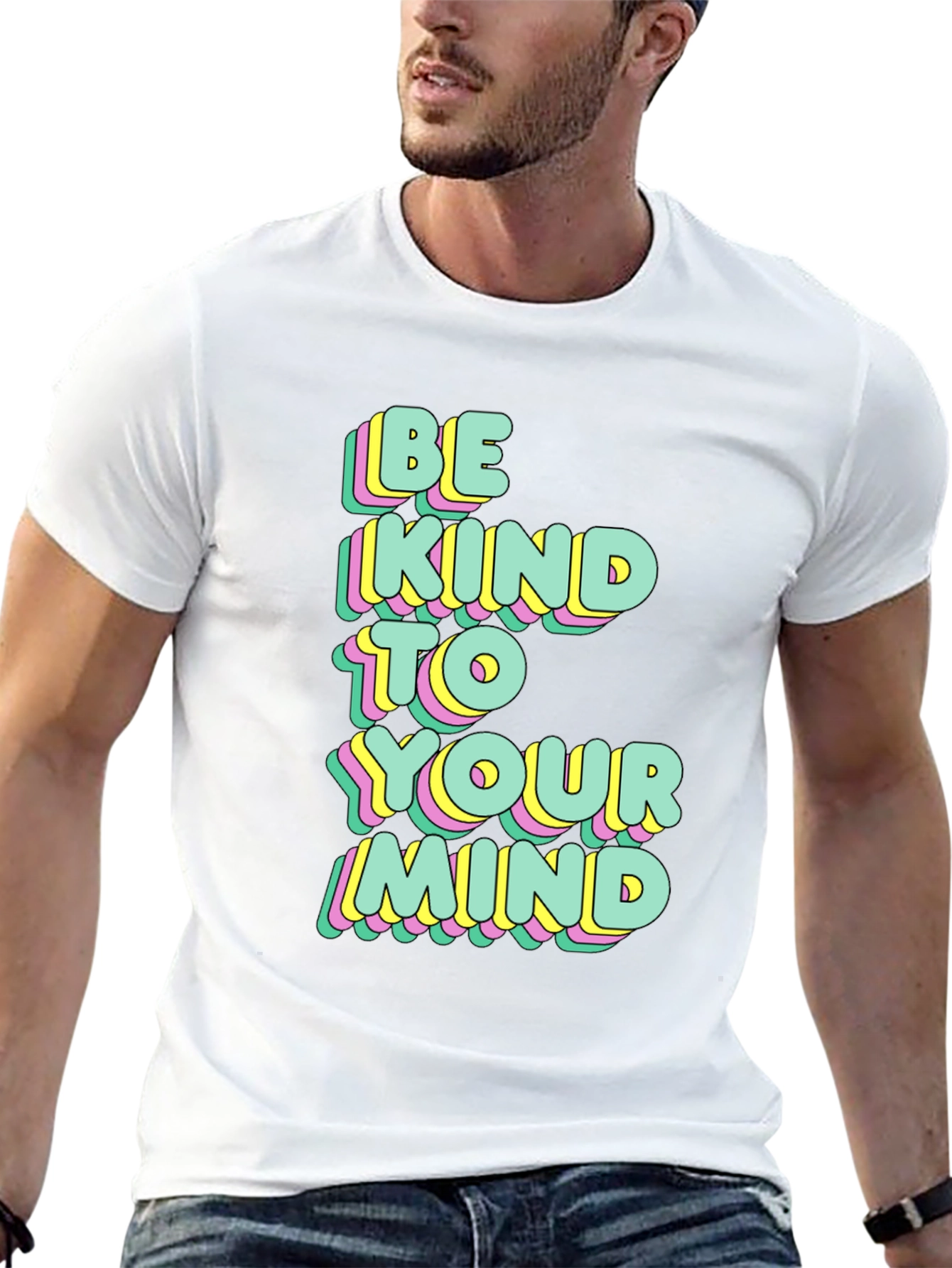 Black Be Kind To Your Mind Graphic Tee view 13