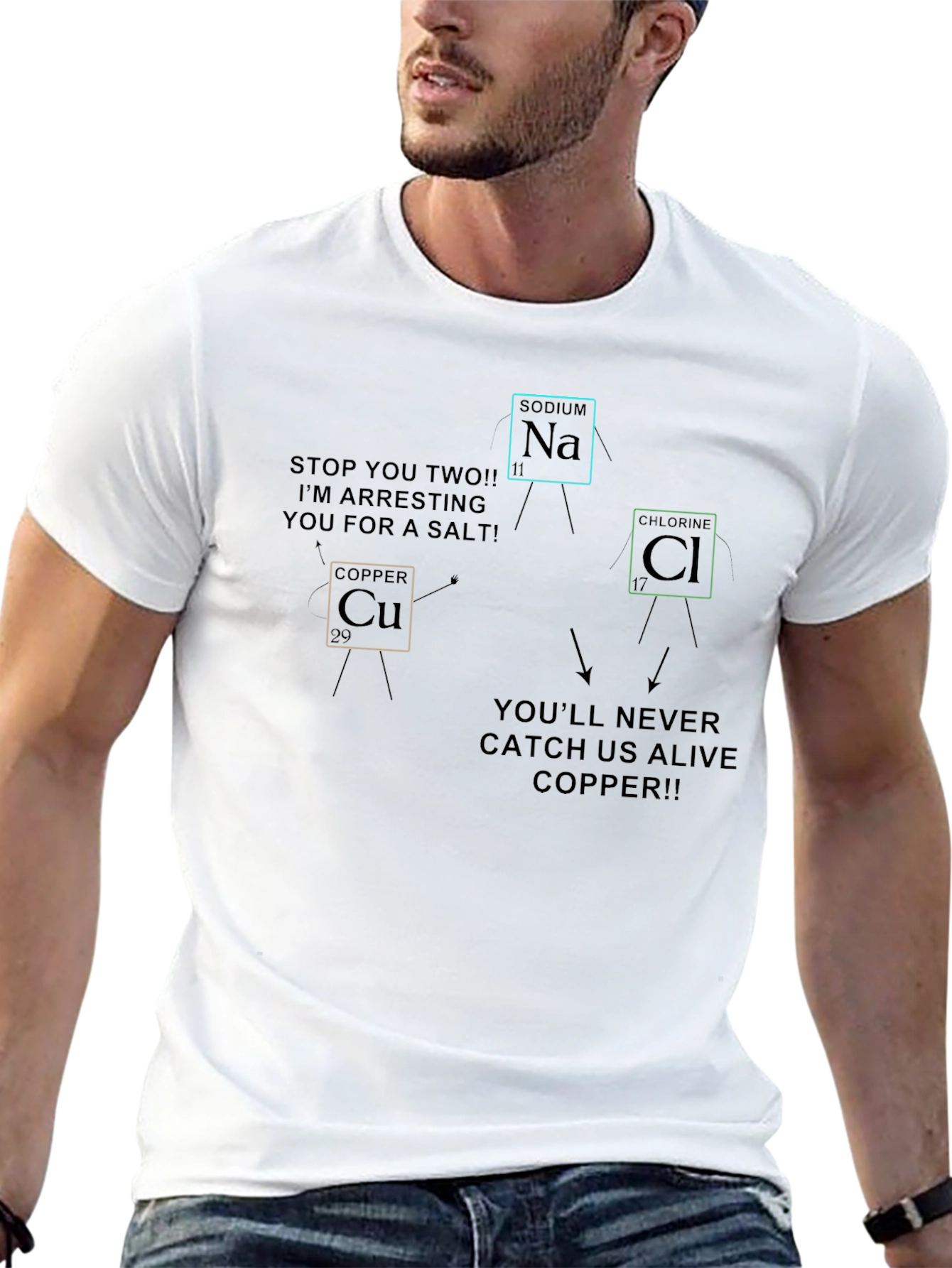 Black Funny Chemistry Pun T-Shirt - Salt Arrest! view 13