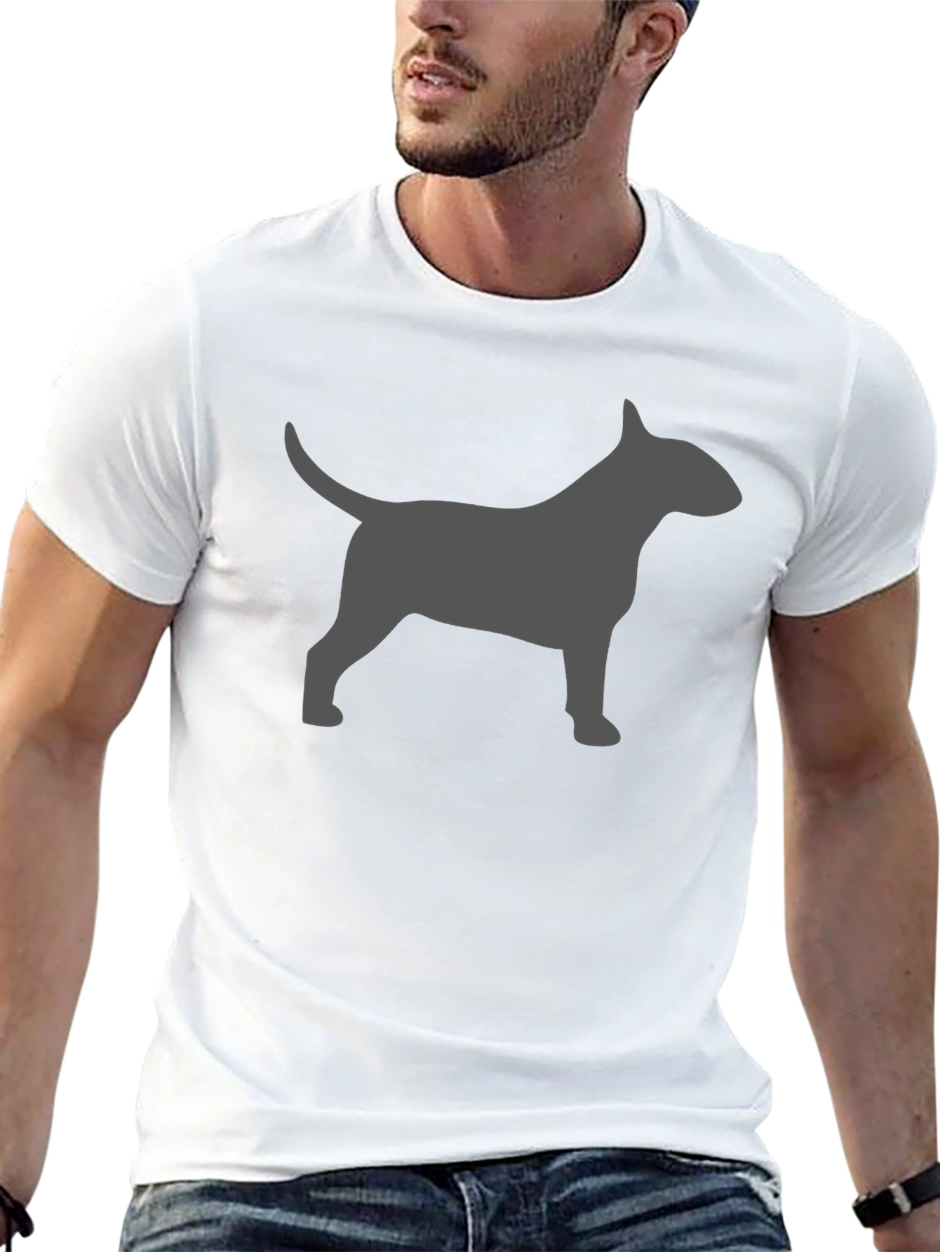 Black Bull Terrier Silhouette T-Shirt - Dog Lover Tee view 13