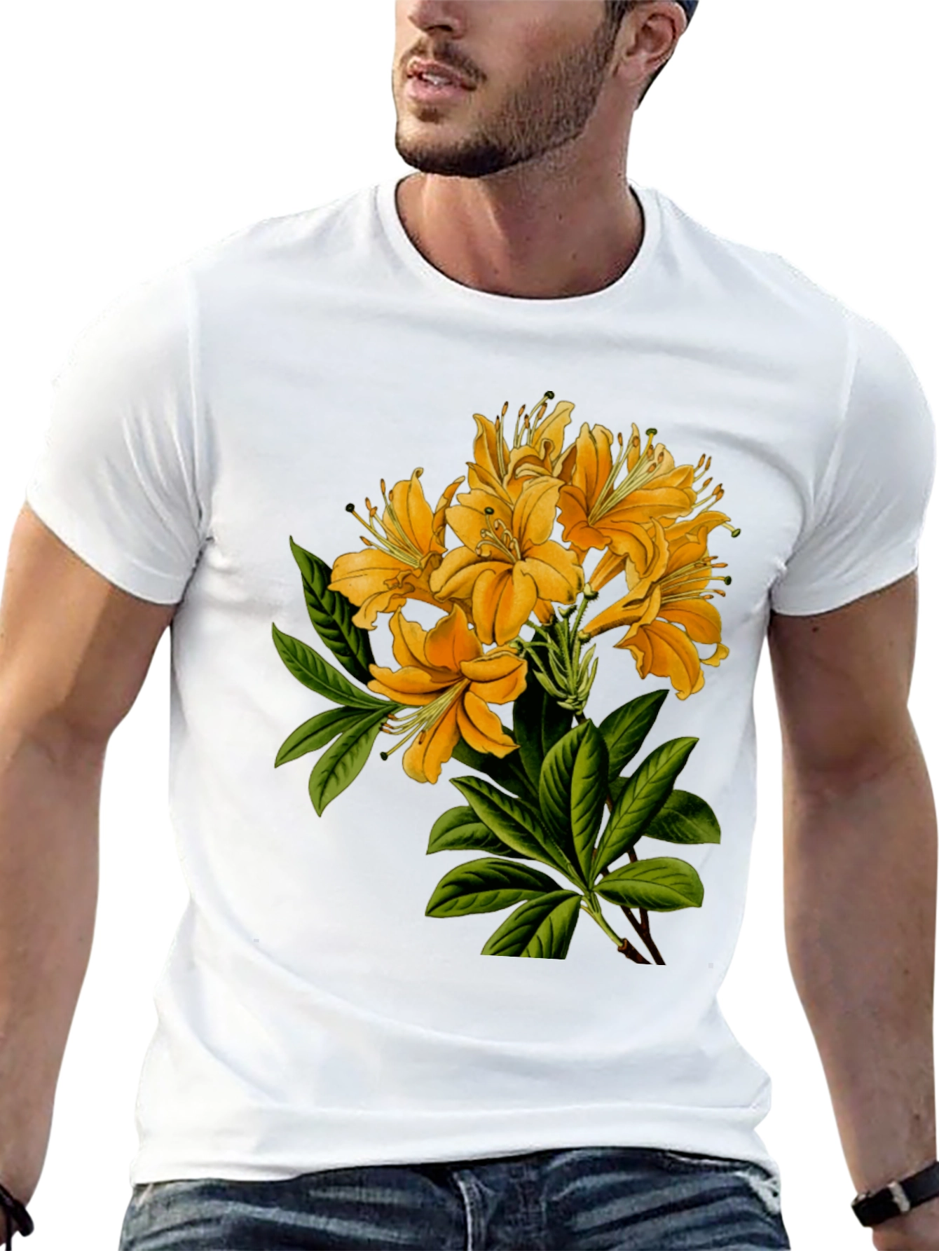 Black Floral Print Crew Neck T-Shirt view 13