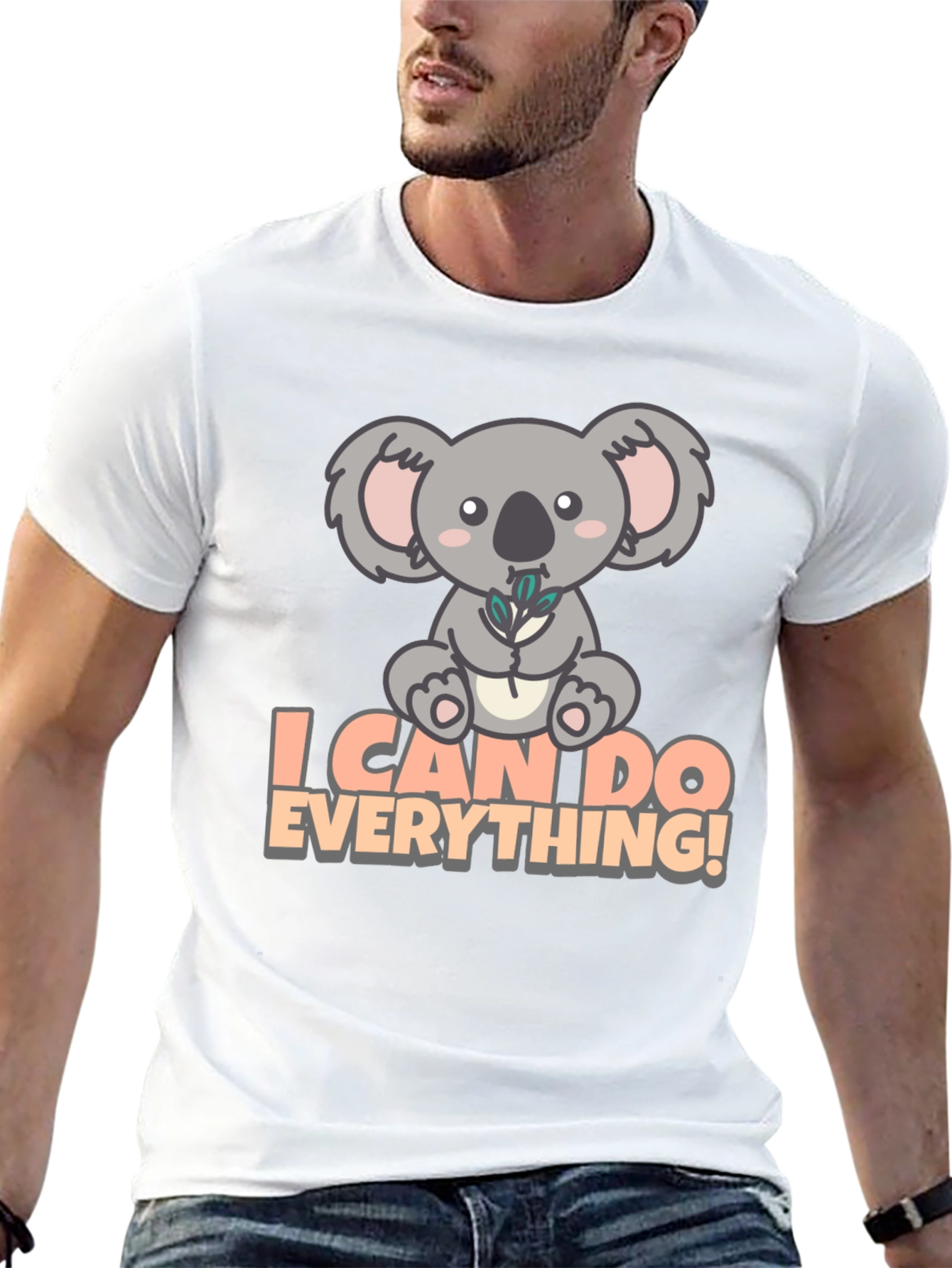 Black Koala I Can Do Everything! Black T-Shirt view 13