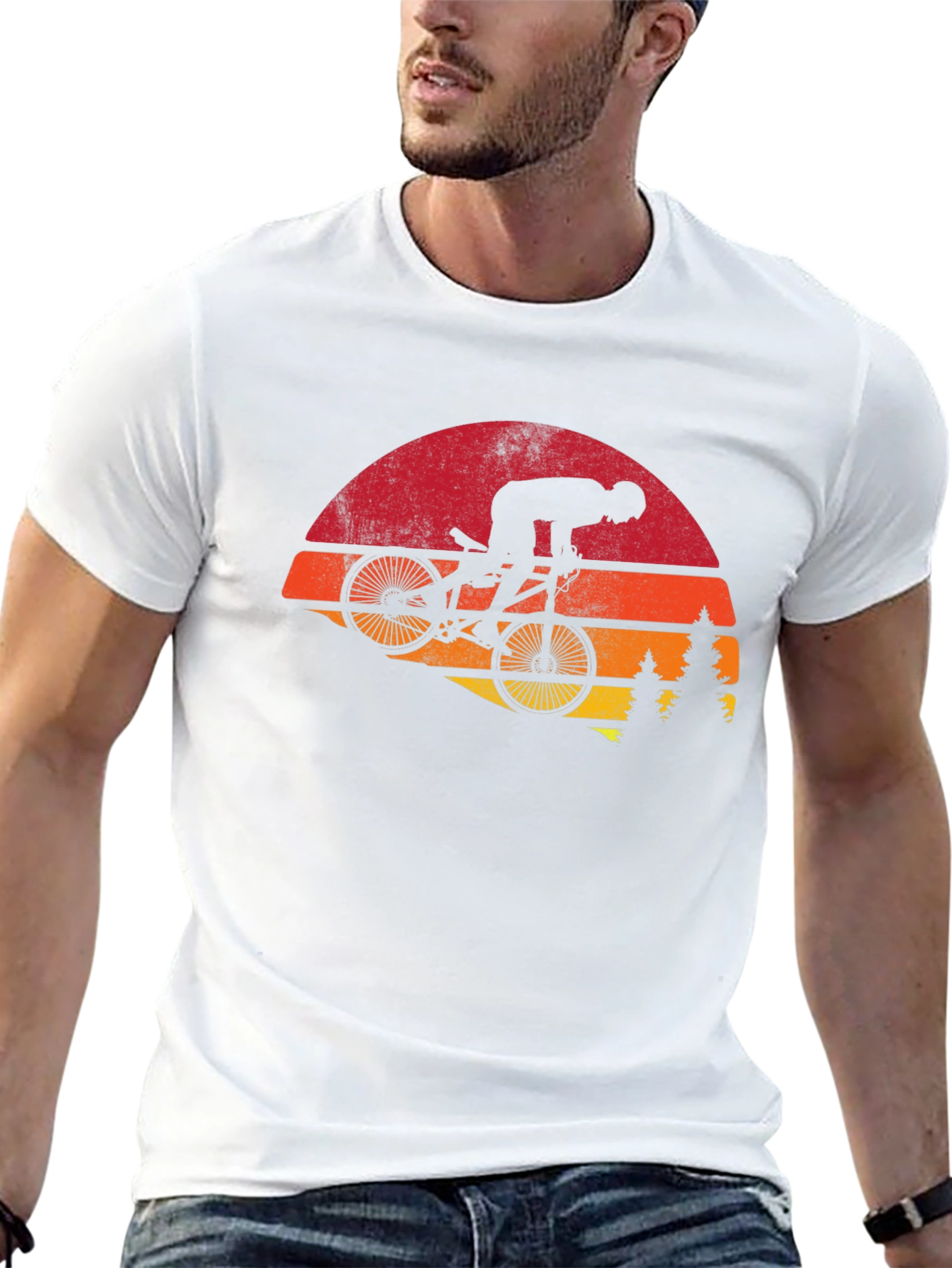 Black Mountain Bike Sunset Graphic Tee view 13