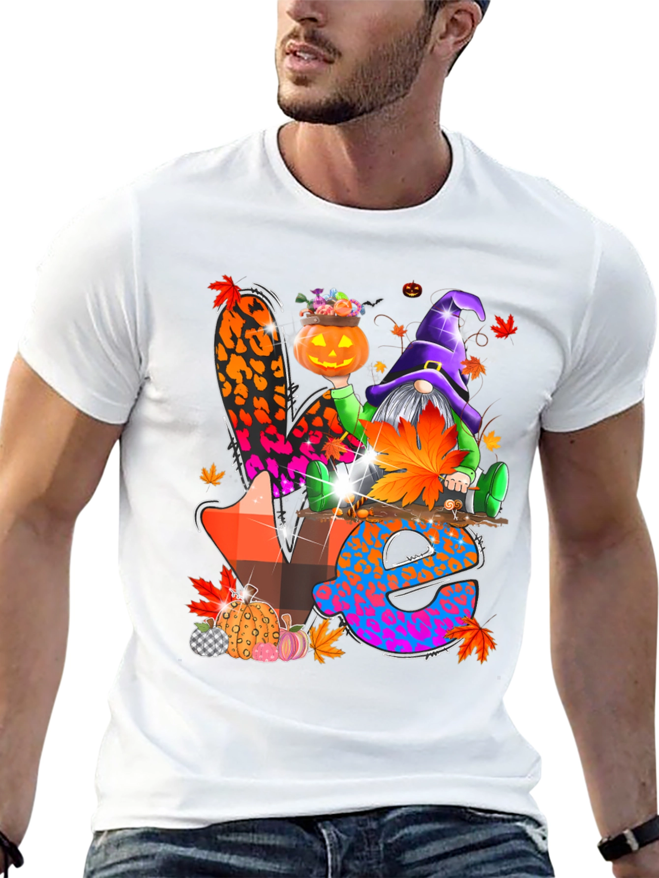 Halloween Gnome 'Love' T-Shirt - 13