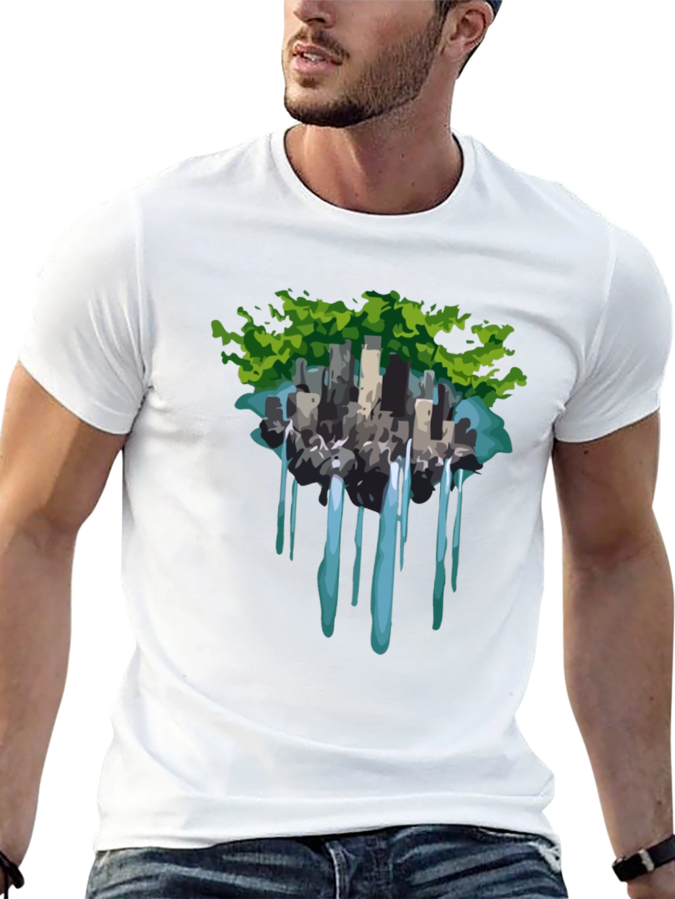 Black Urban Oasis T-Shirt - Nature Meets City view 13