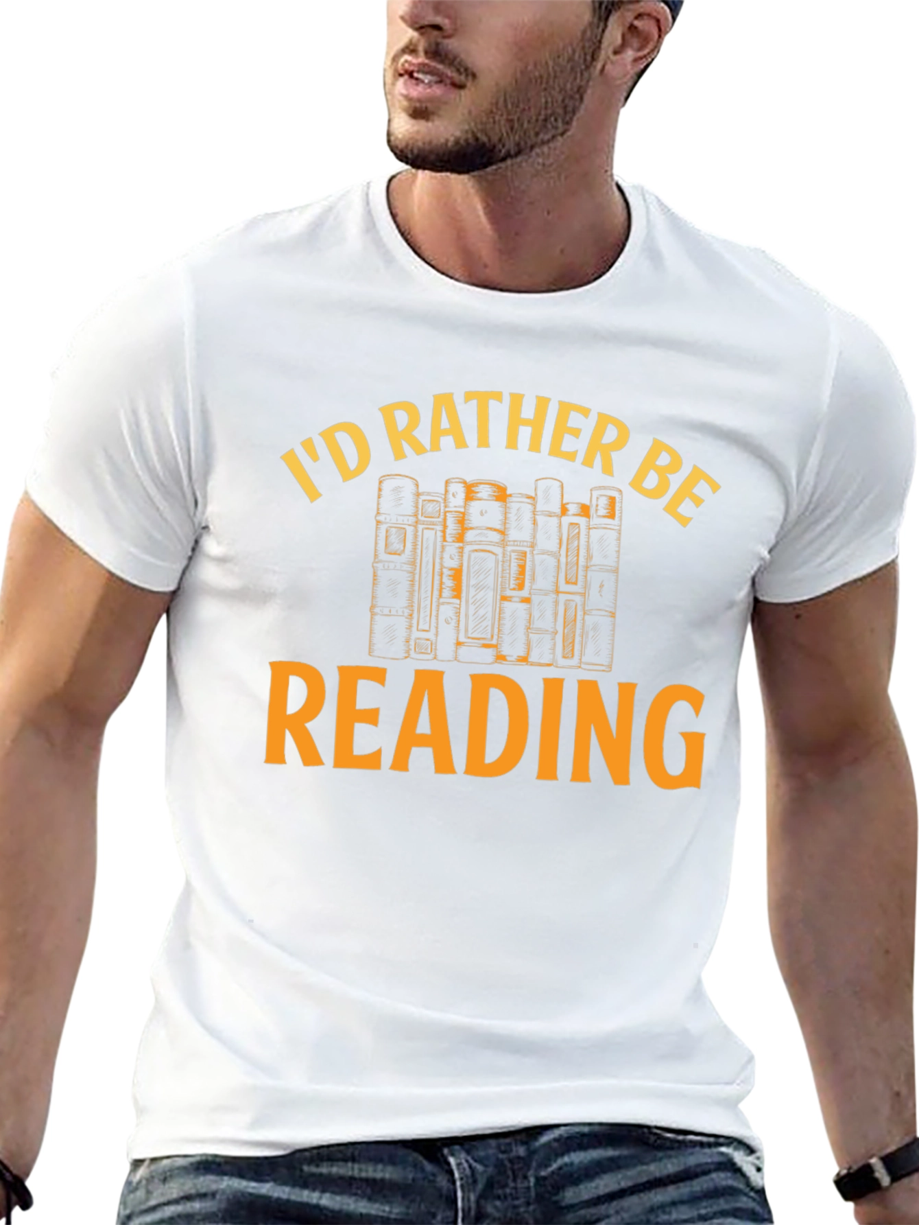 Black I'd Rather Be Reading T-Shirt - Book Lover Tee view 13