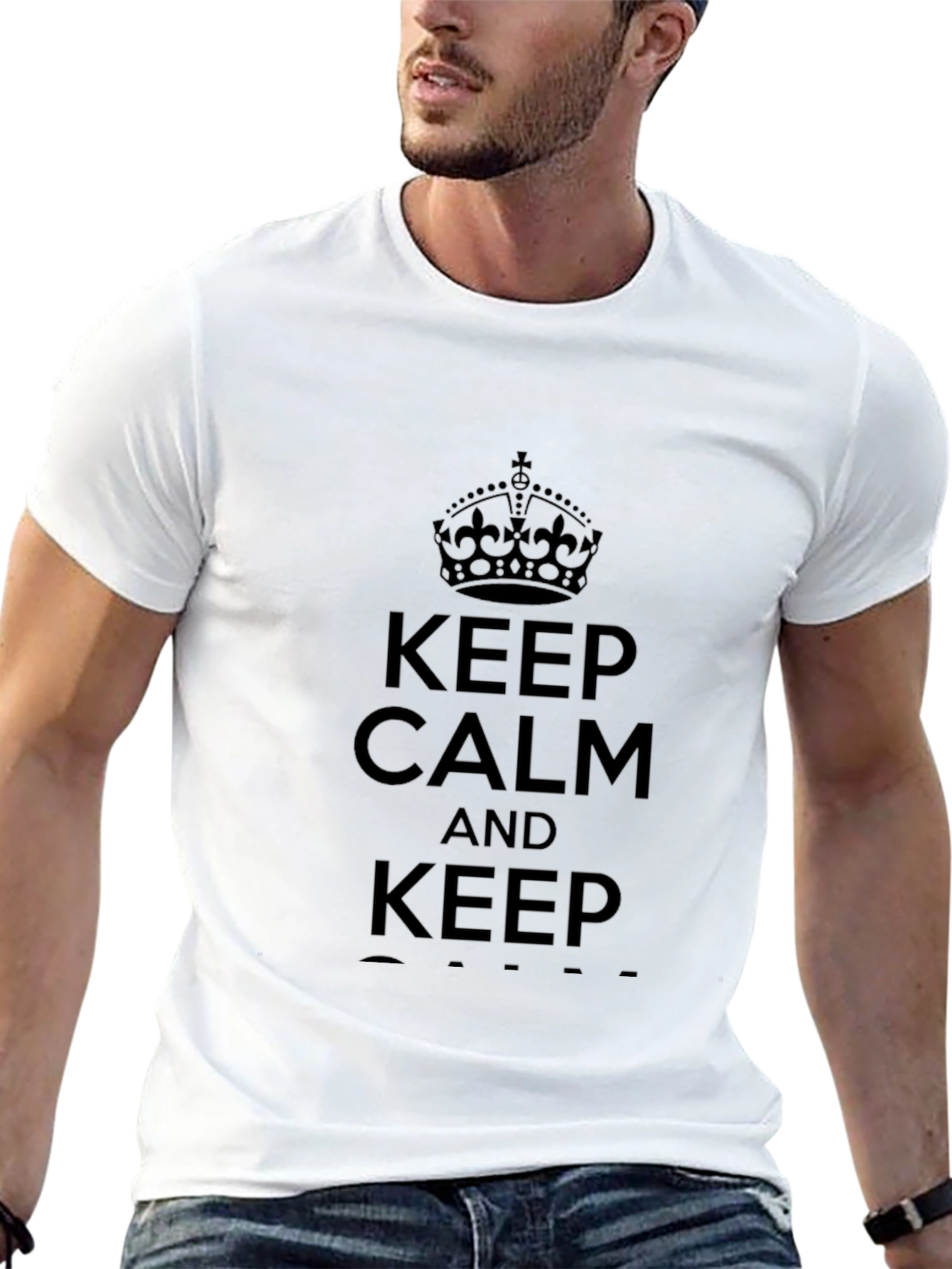 Black Keep Calm Graphic Black Tee view 13