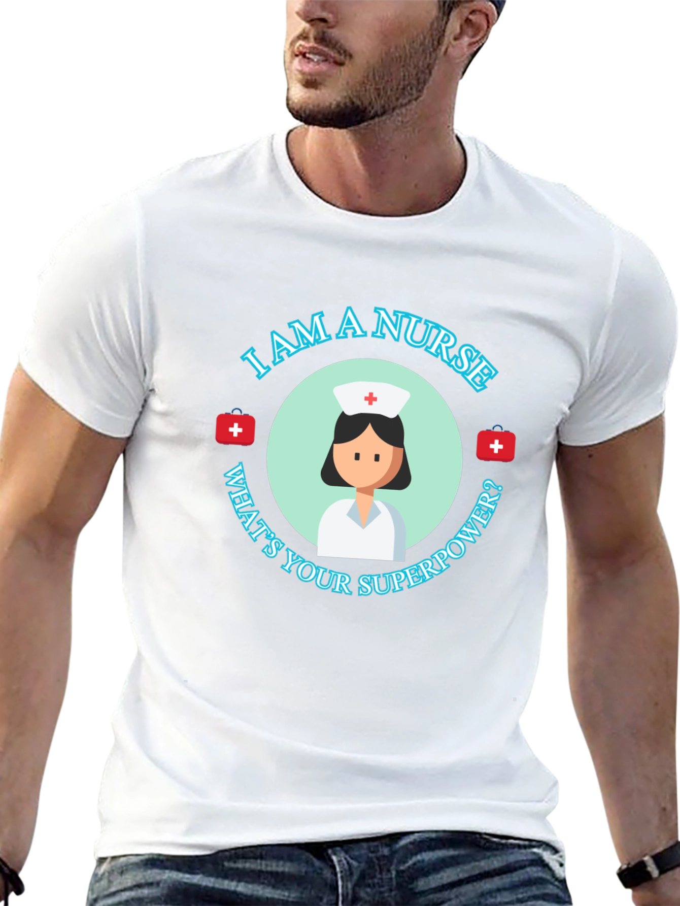 Black I Am A Nurse What's Your Superpower T-Shirt view 13