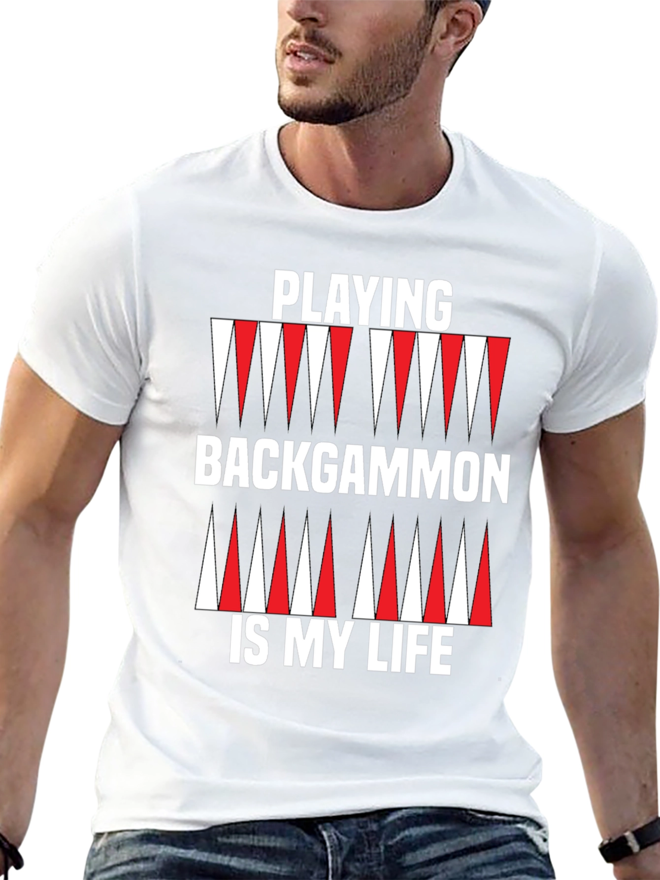 Black Backgammon Life T-Shirt - Black Graphic Tee view 13