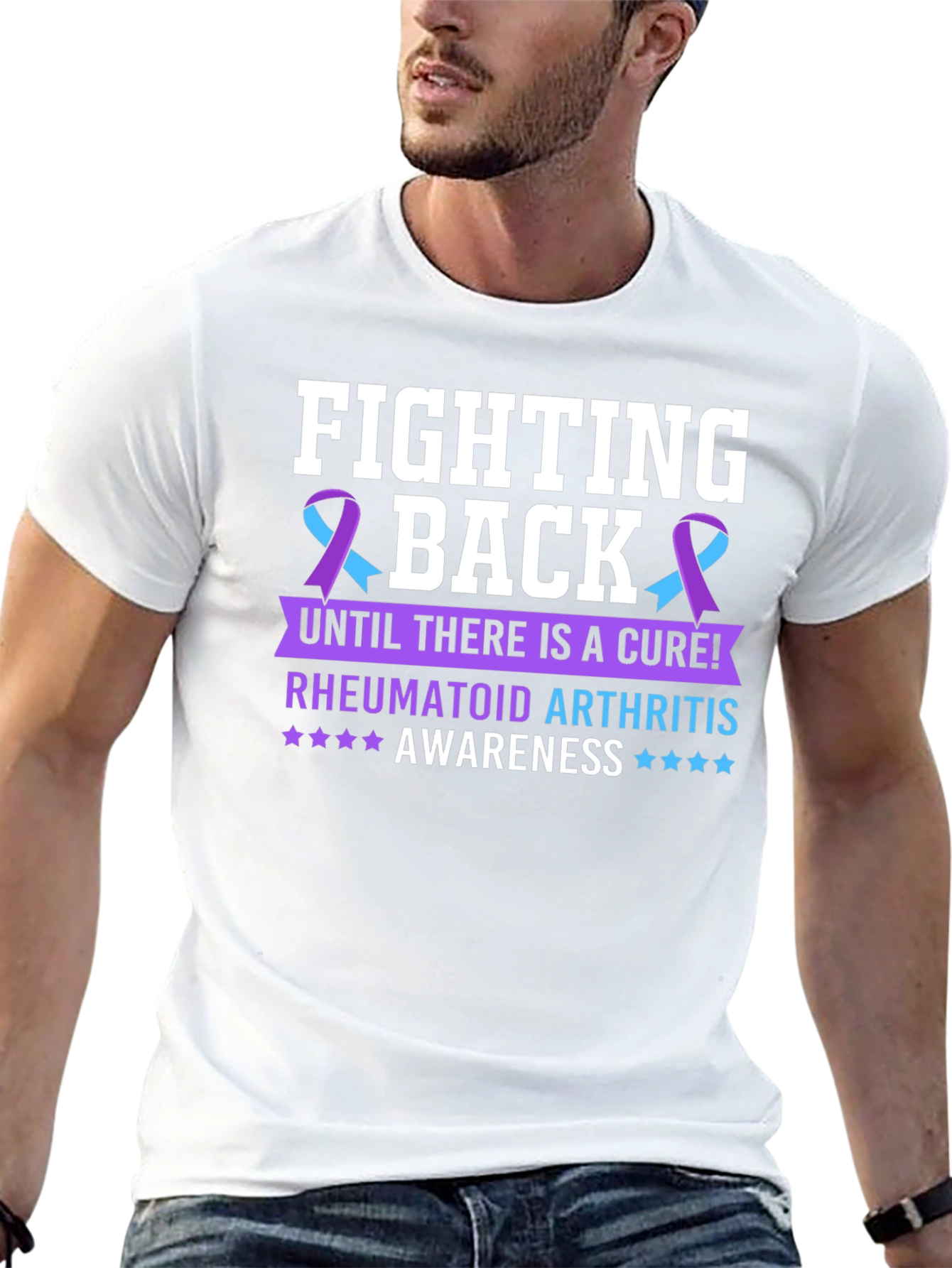 Black Rheumatoid Arthritis Awareness T-Shirt view 13