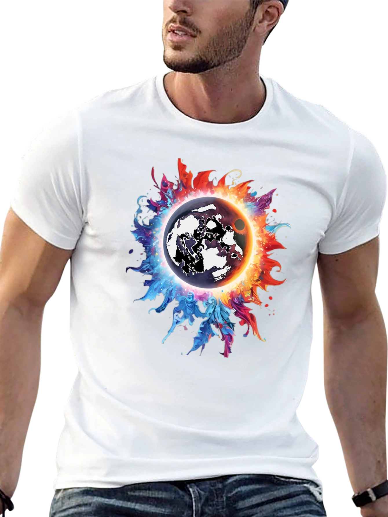 Black Cosmic Eclipse Graphic Tee - Black T-Shirt view 13