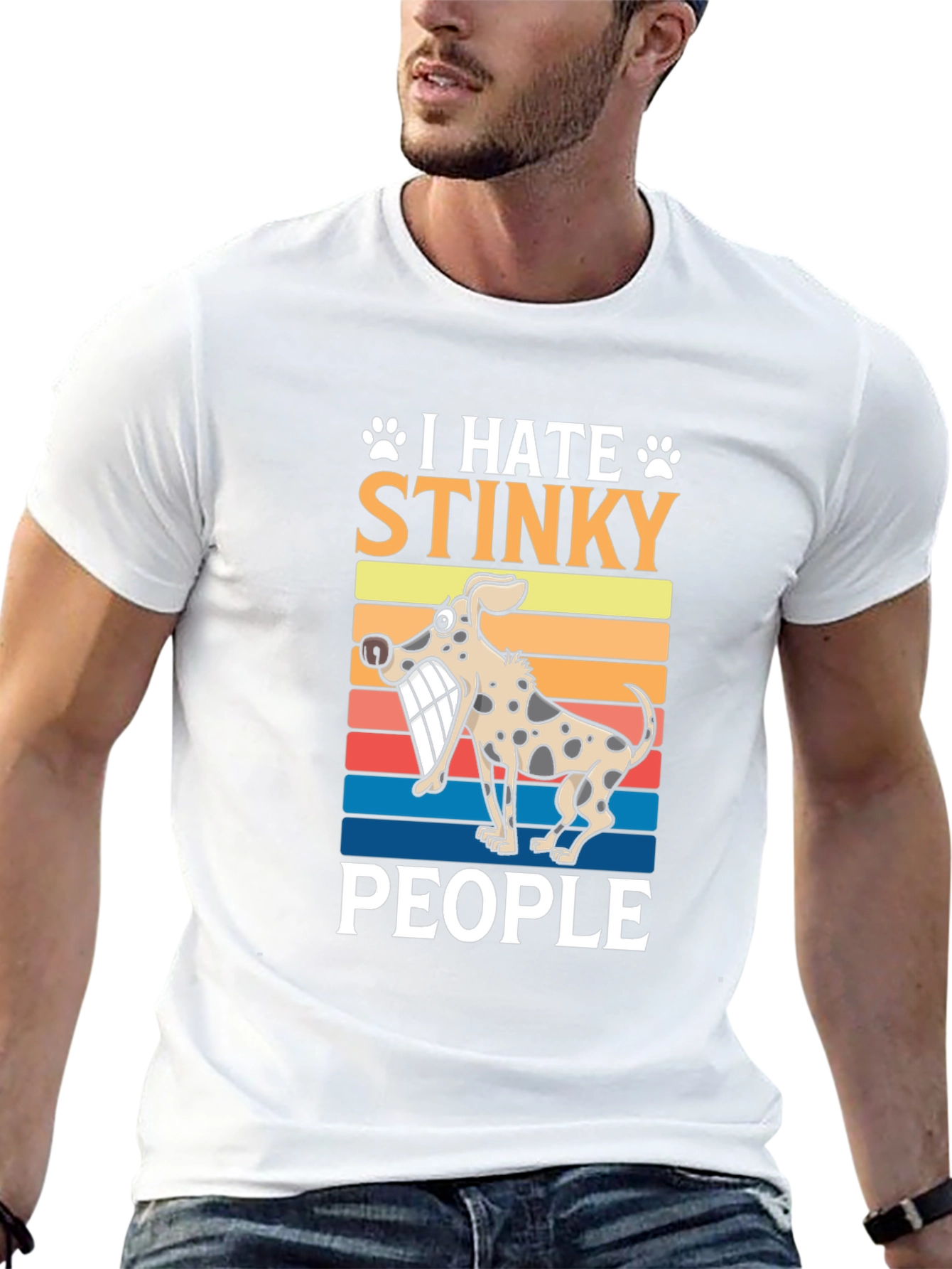 Black I Hate Stinky People Graphic Tee - Dog Lover T-Shirt view 13
