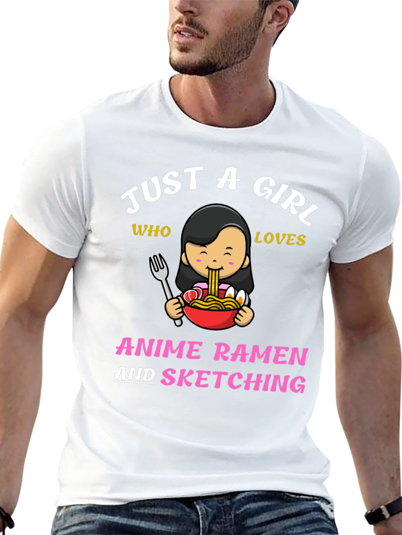 Black Anime Ramen & Sketching T-Shirt view 13