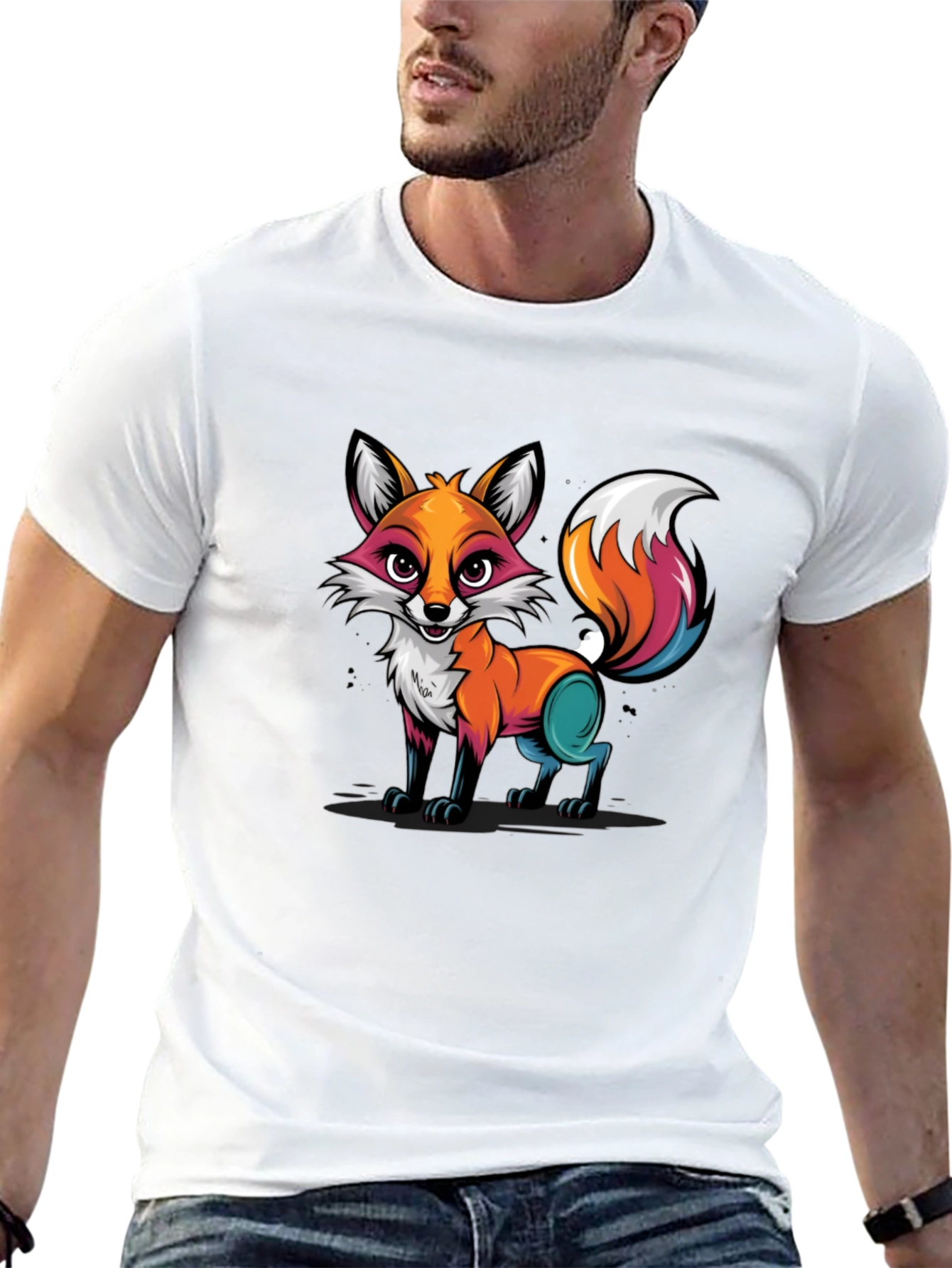 Black Fox Graphic T-Shirt - Unique Colorful Design view 13