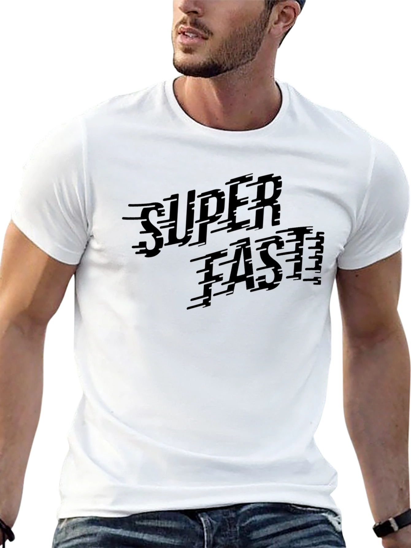 Black Super Fast Black Graphic T-Shirt view 13