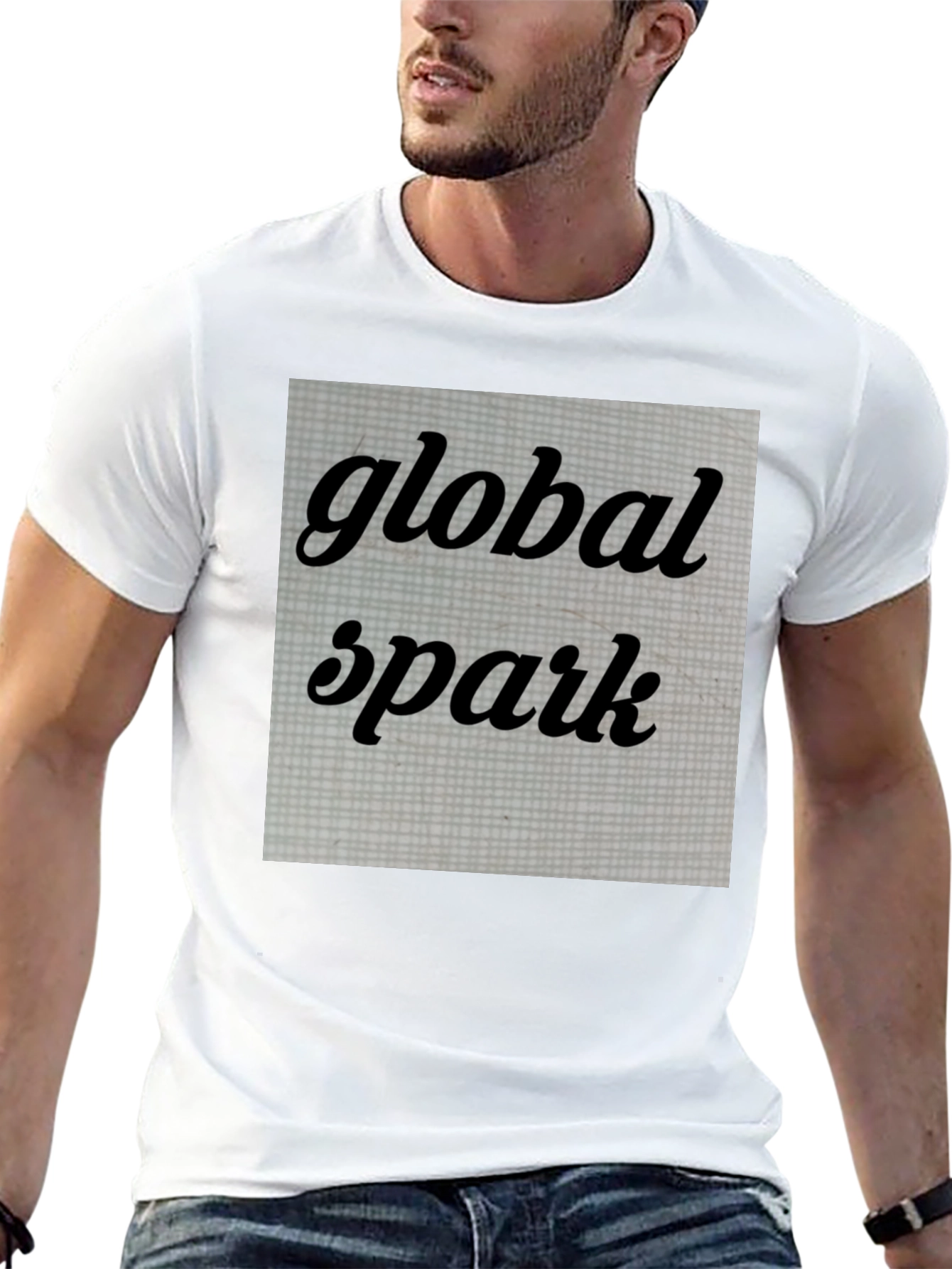 Black Global Spark Graphic Tee - Trendy Black T-Shirt view 13