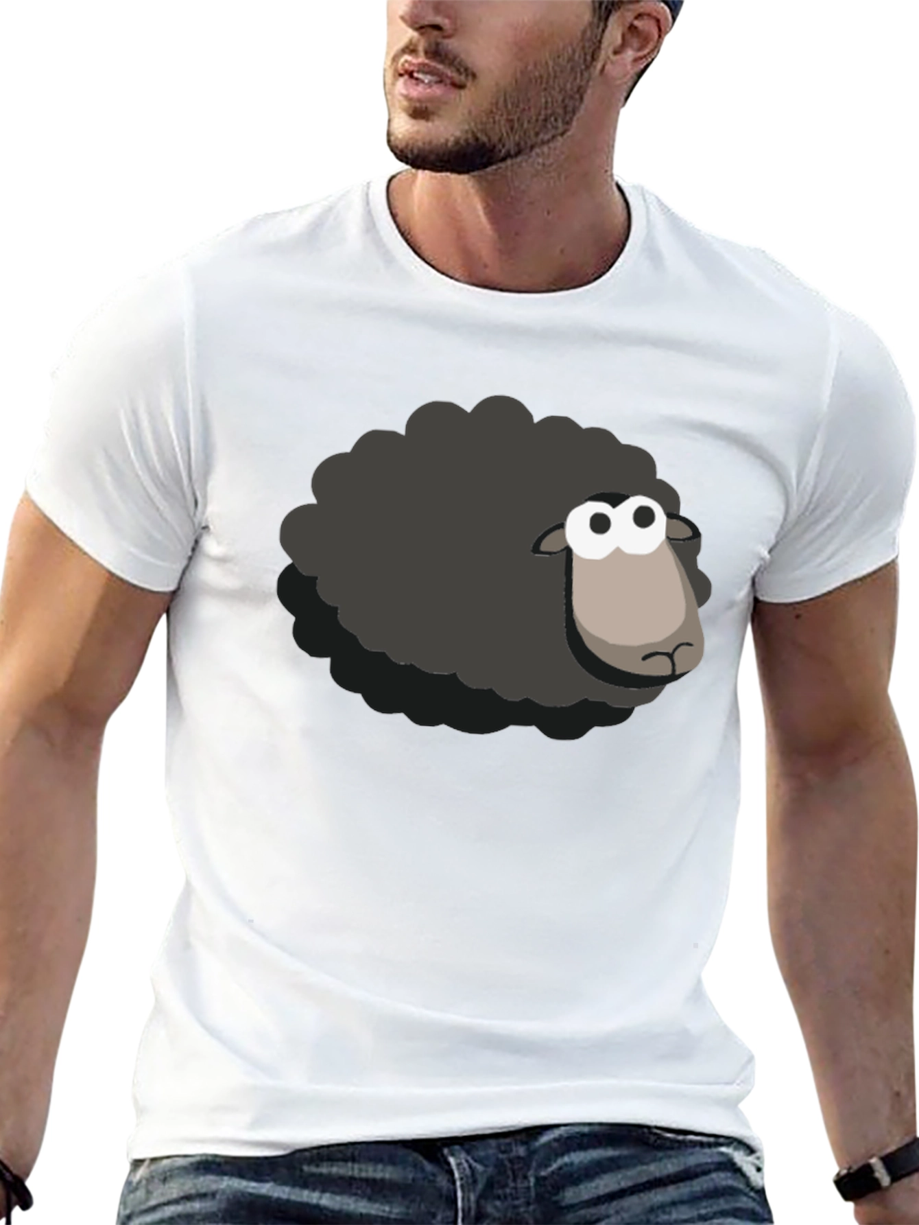 Black Black Sheep T-Shirt - Cartoon Style view 13