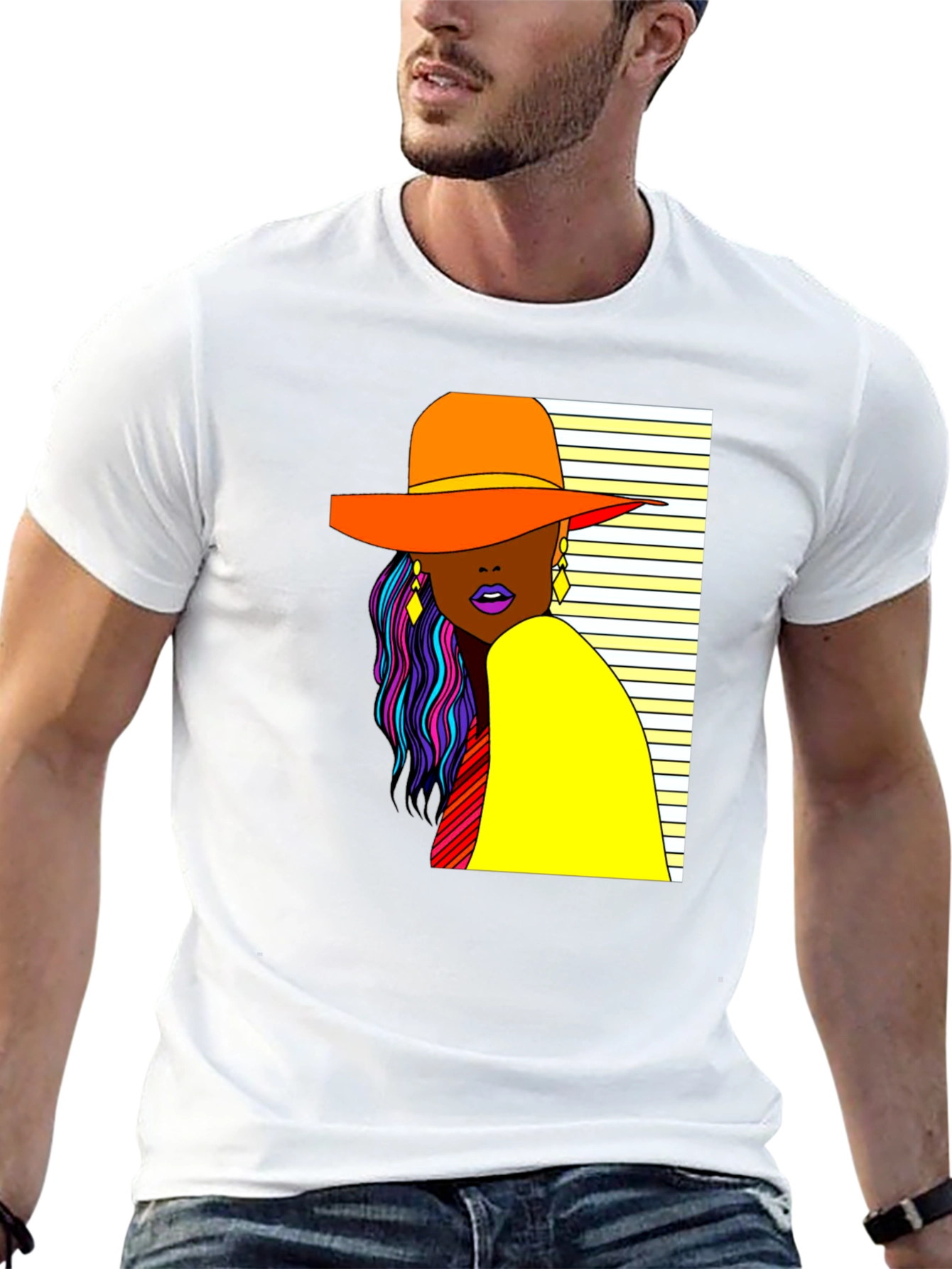 Trendy Woman Graphic Tee - Stylish Black T-Shirt - 13