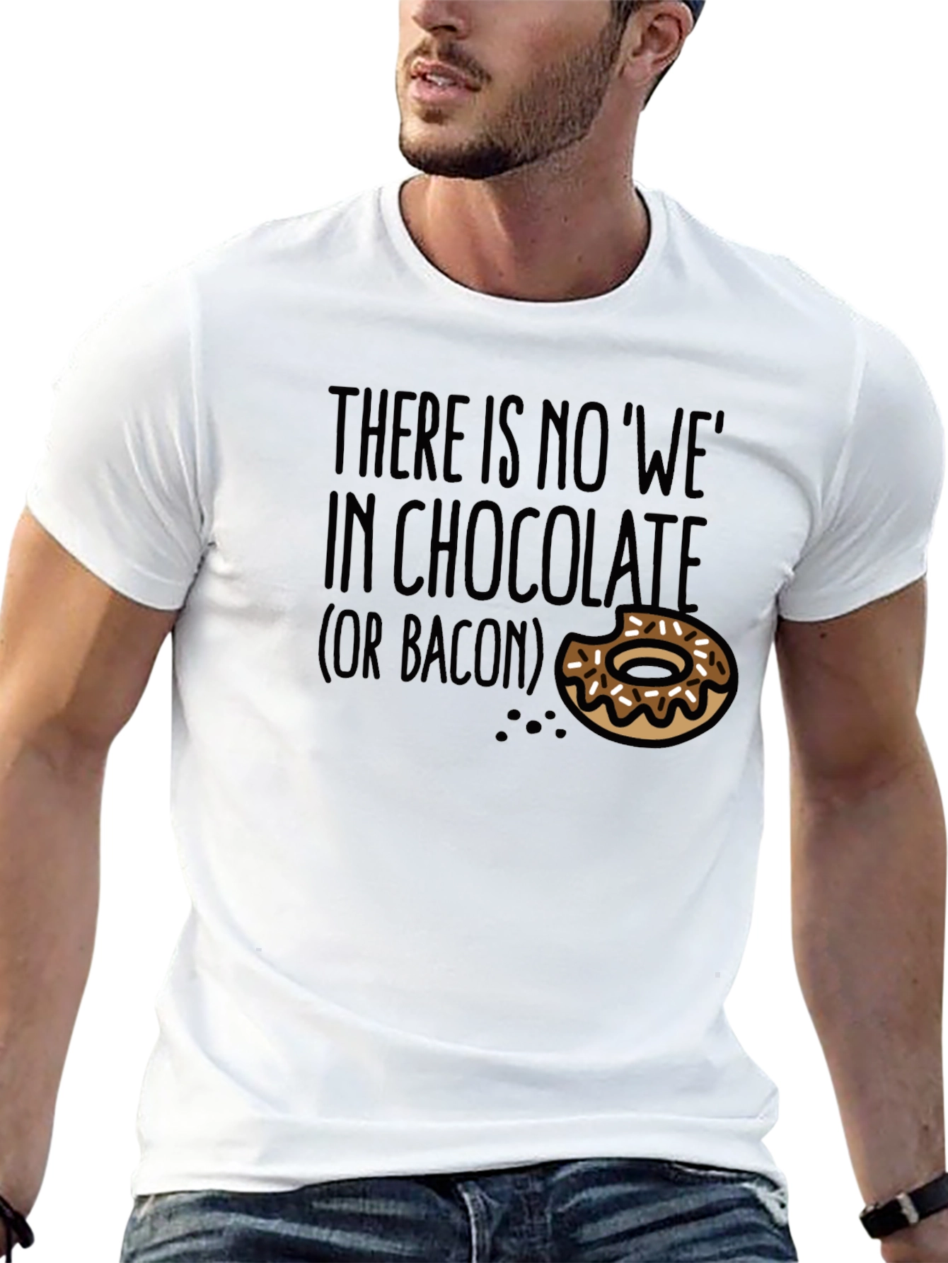 Black Funny Chocolate and Bacon T-Shirt view 13