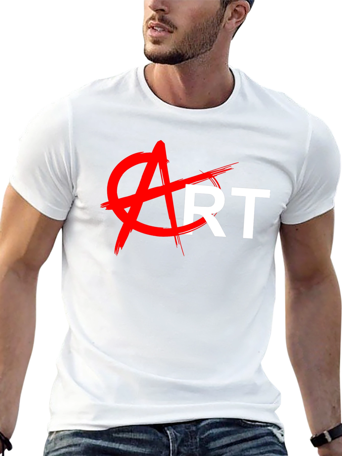 Black Anti-Art Graphic Tee - Bold Statement T-Shirt view 13