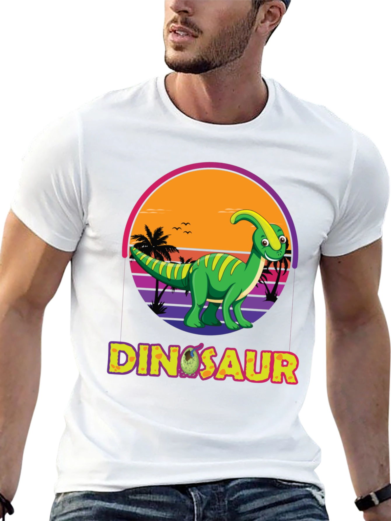 Black Dinosaur Sunset T-Shirt view 13
