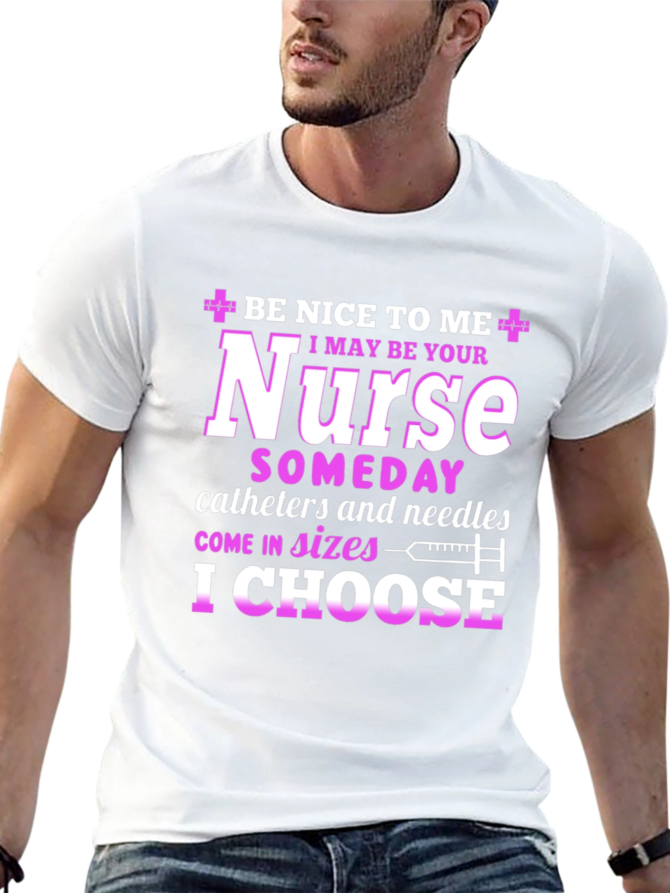 Black Funny Nurse T-Shirt - Be Nice to Me view 13