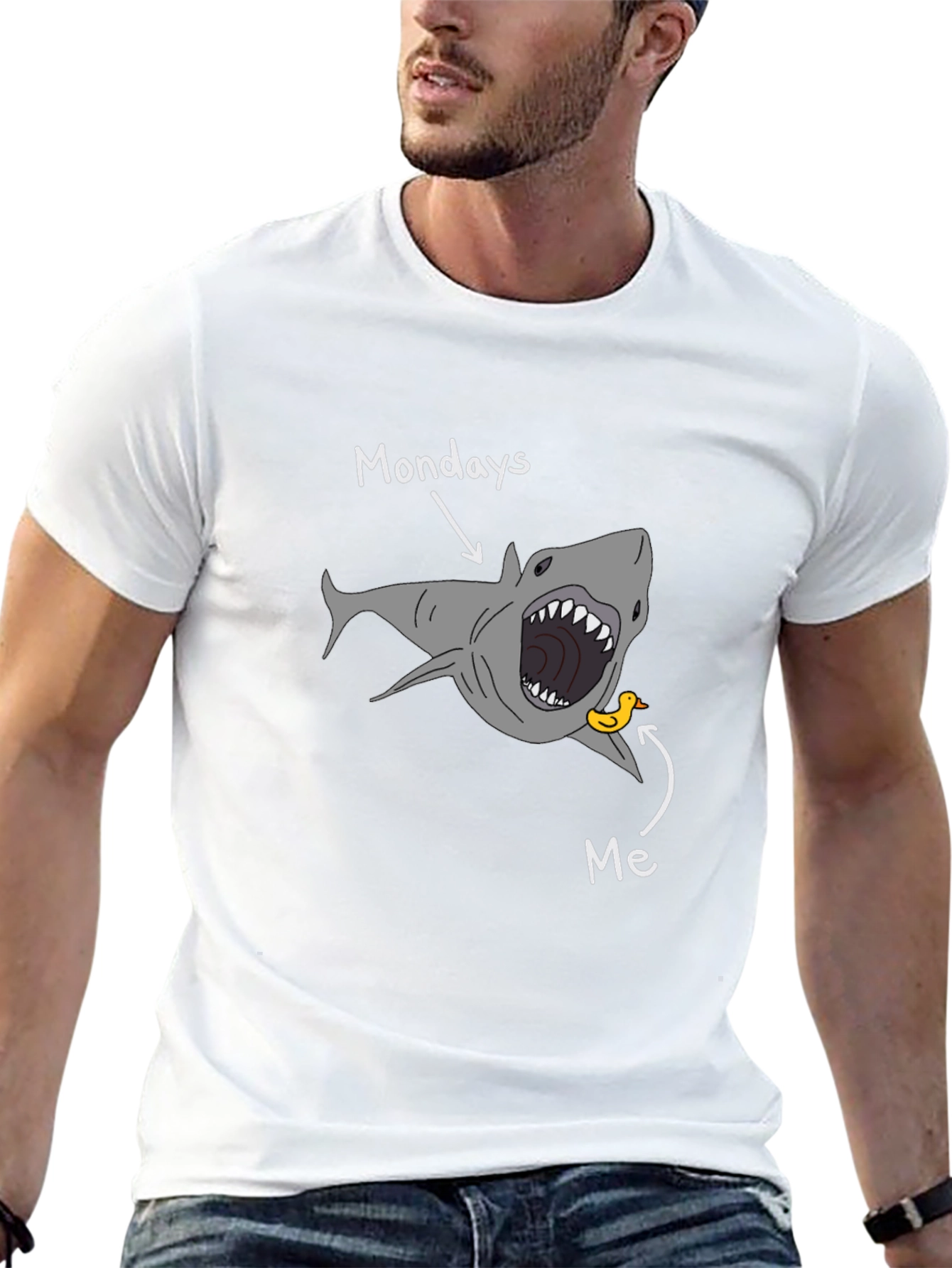 Black Mondays Shark Attack T-Shirt - Funny Graphic Tee view 13