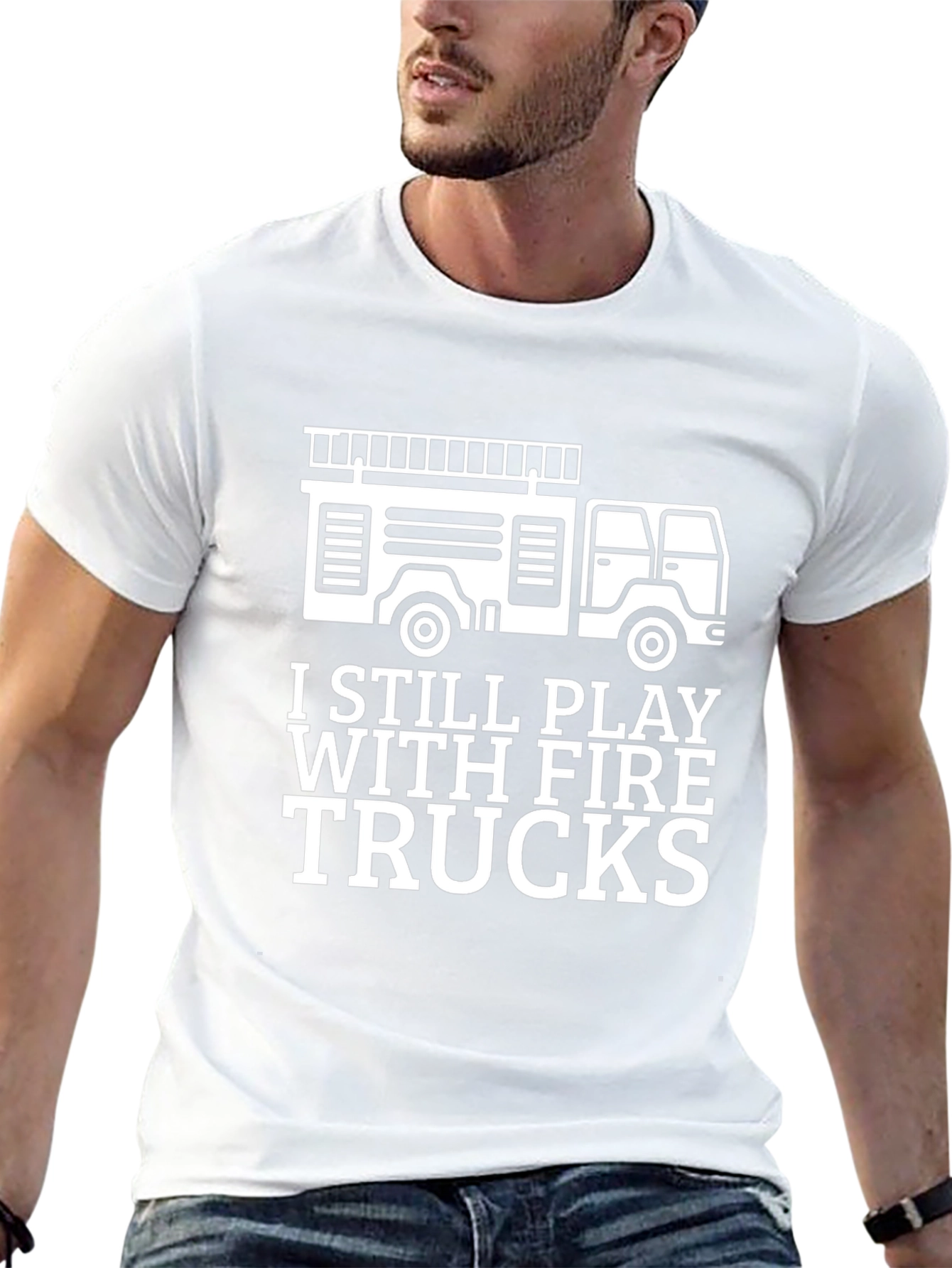 Black Fire Trucks Graphic Tee - Playful Adult Humor Shirt view 13