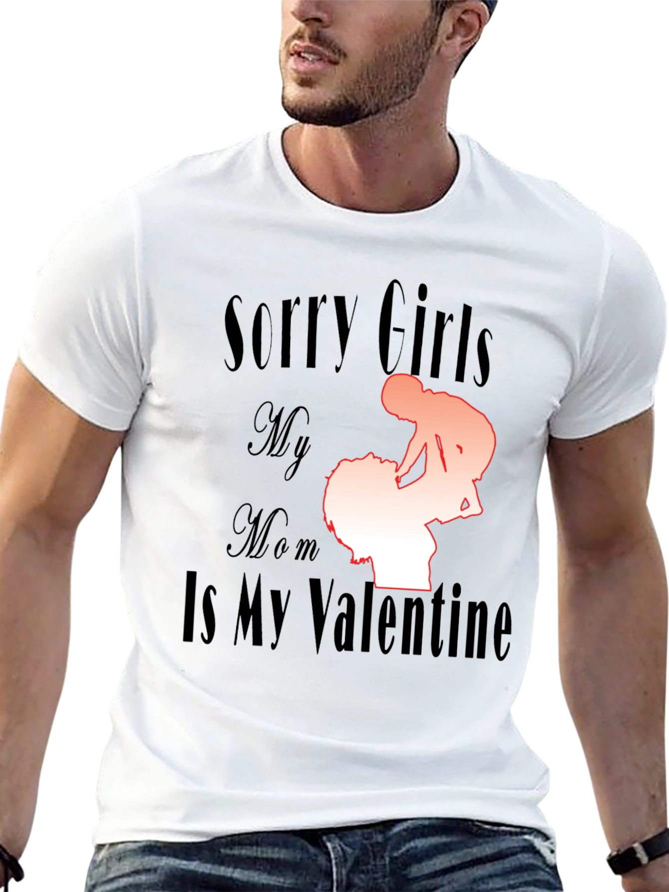 Black Sorry Girls My Mom Is My Valentine Funny T-Shirt view 13