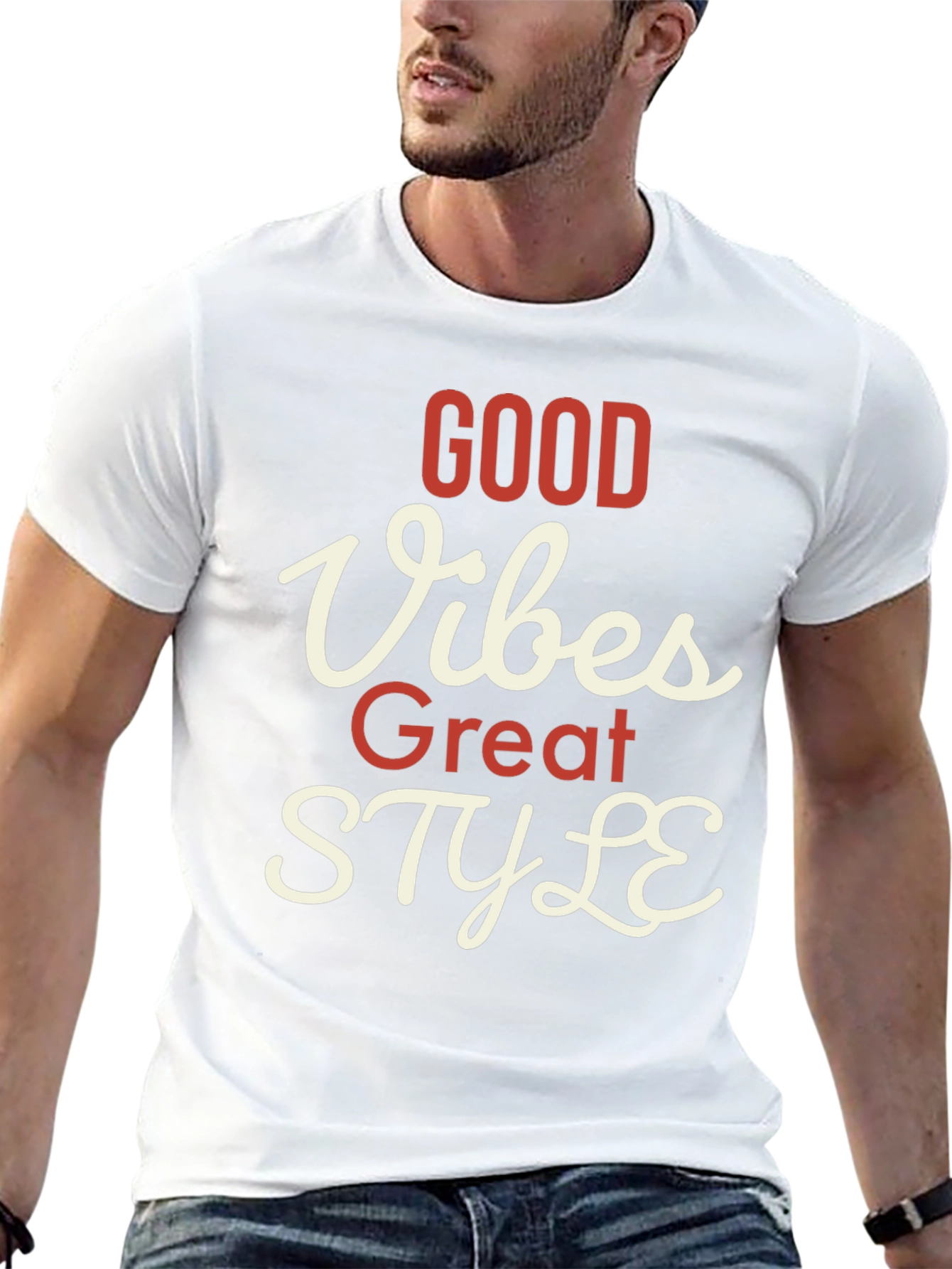 Black Good Vibes Great Style T-Shirt view 13
