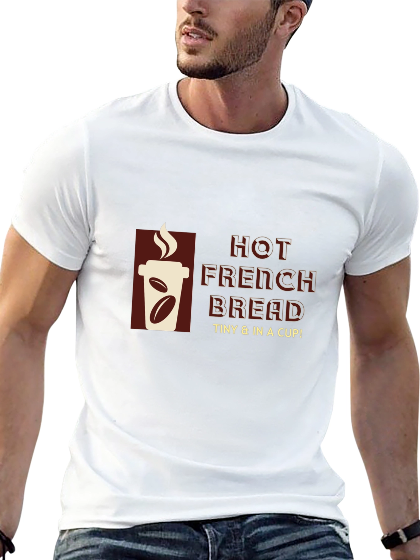 Hot French Bread T-Shirt - Coffee Cup Design - 13