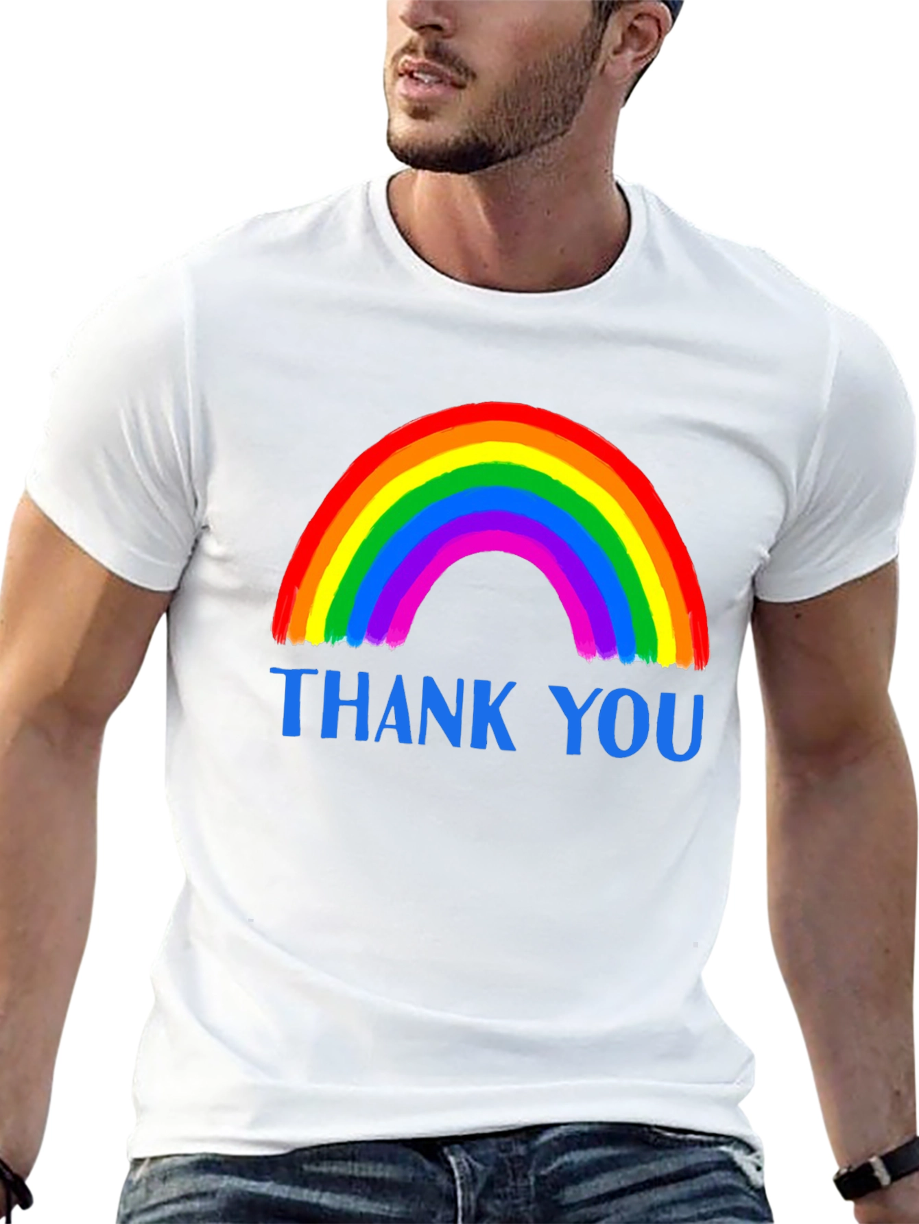 Black Rainbow 'Thank You' Graphic Tee view 13