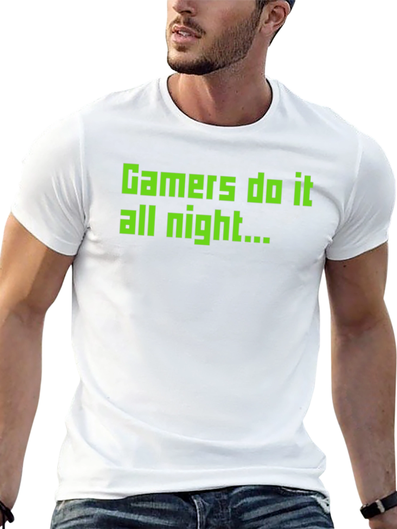 Black Gamer Do It All Night Black T-Shirt view 13