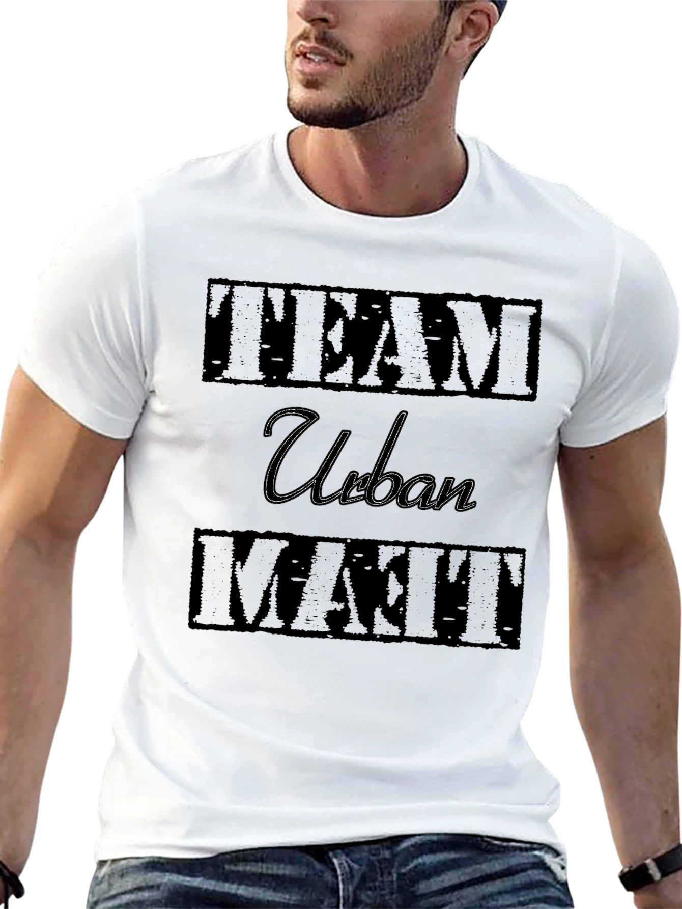 Black Team Urban Matt Graphic T-Shirt - Cool Casual Tee view 13